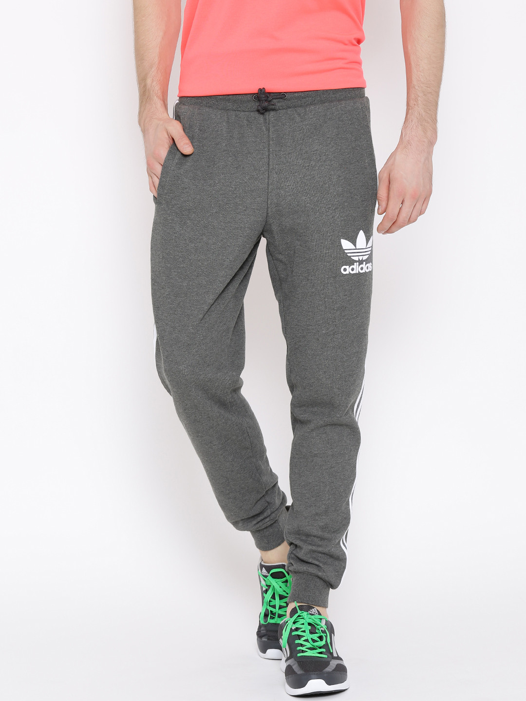 Buy ADIDAS Originals Grey Melange CLFN FT Track Pants Track Pants for