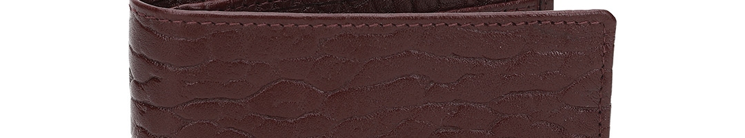 Buy Allen Solly Men Burgundy Croc Textured Two Fold Leather Wallet ...