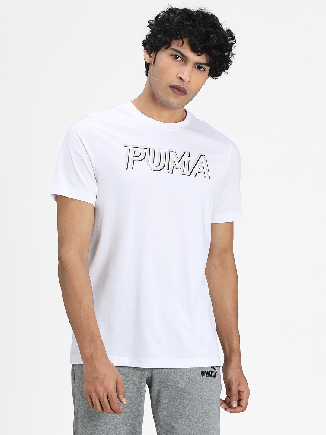 puma white collar tshirt