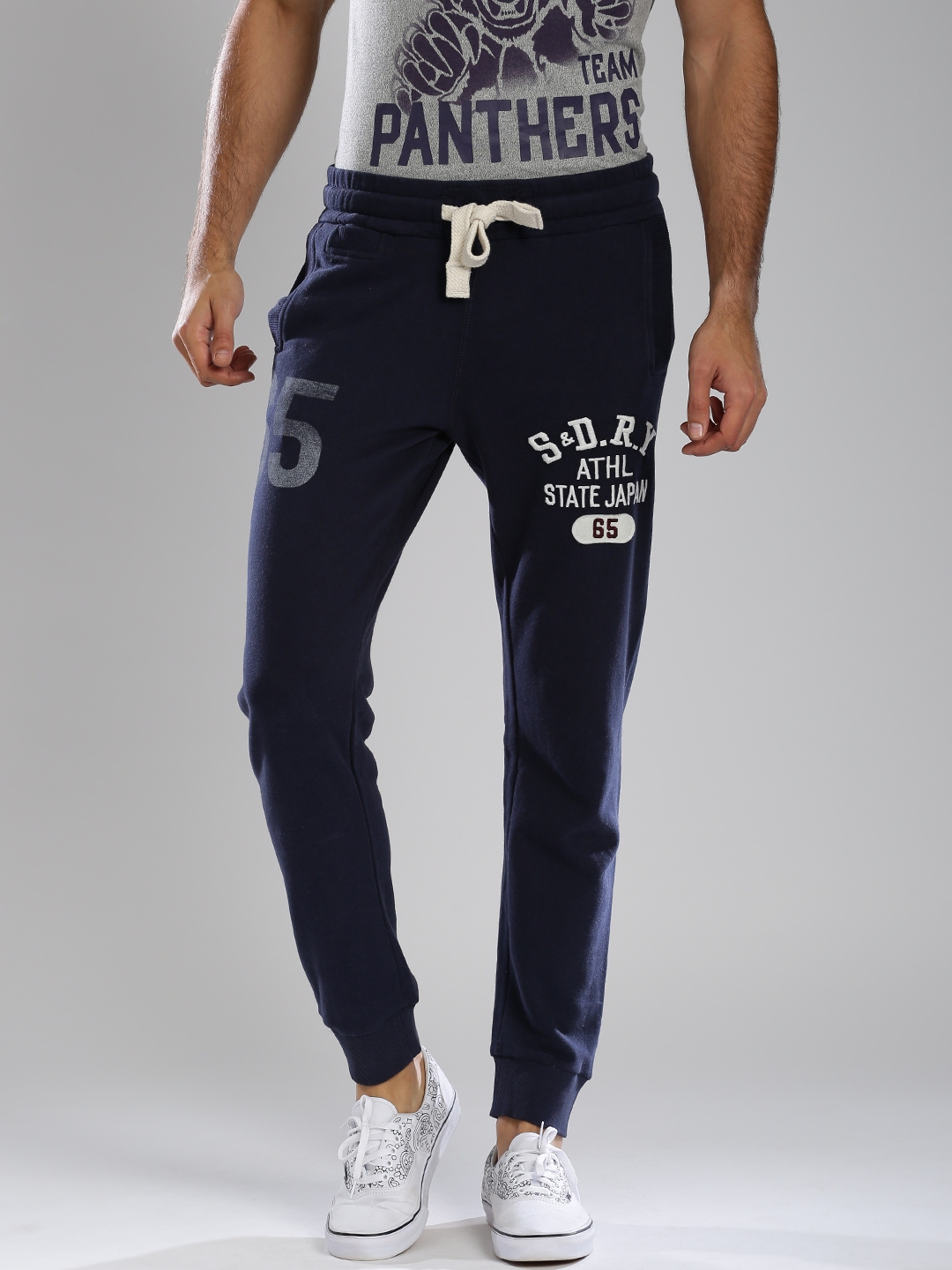 navy track pants mens