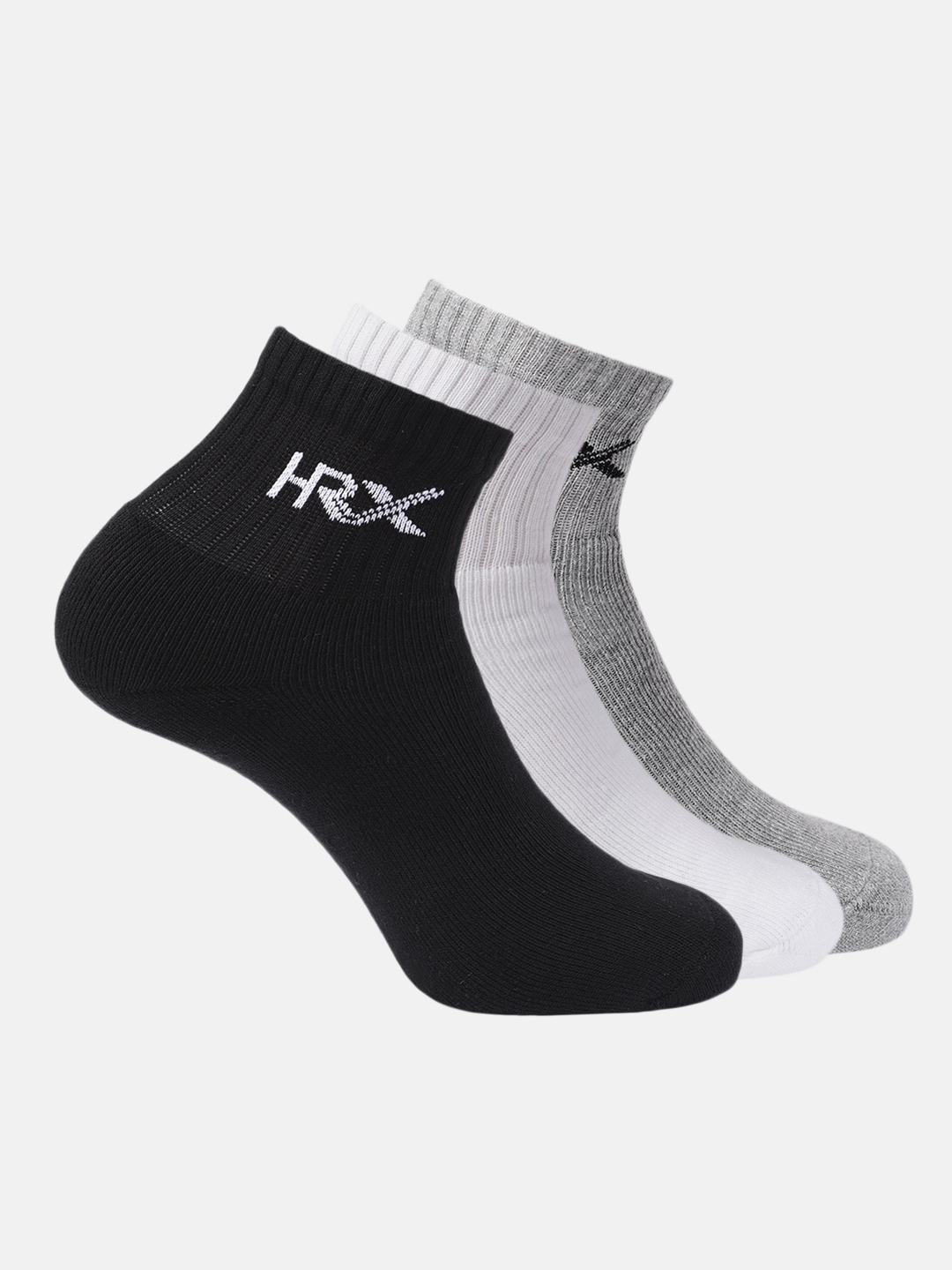 Buy HRX By Hrithik Roshan Men Quarter Length Pack Of 3 Terry Socks ...