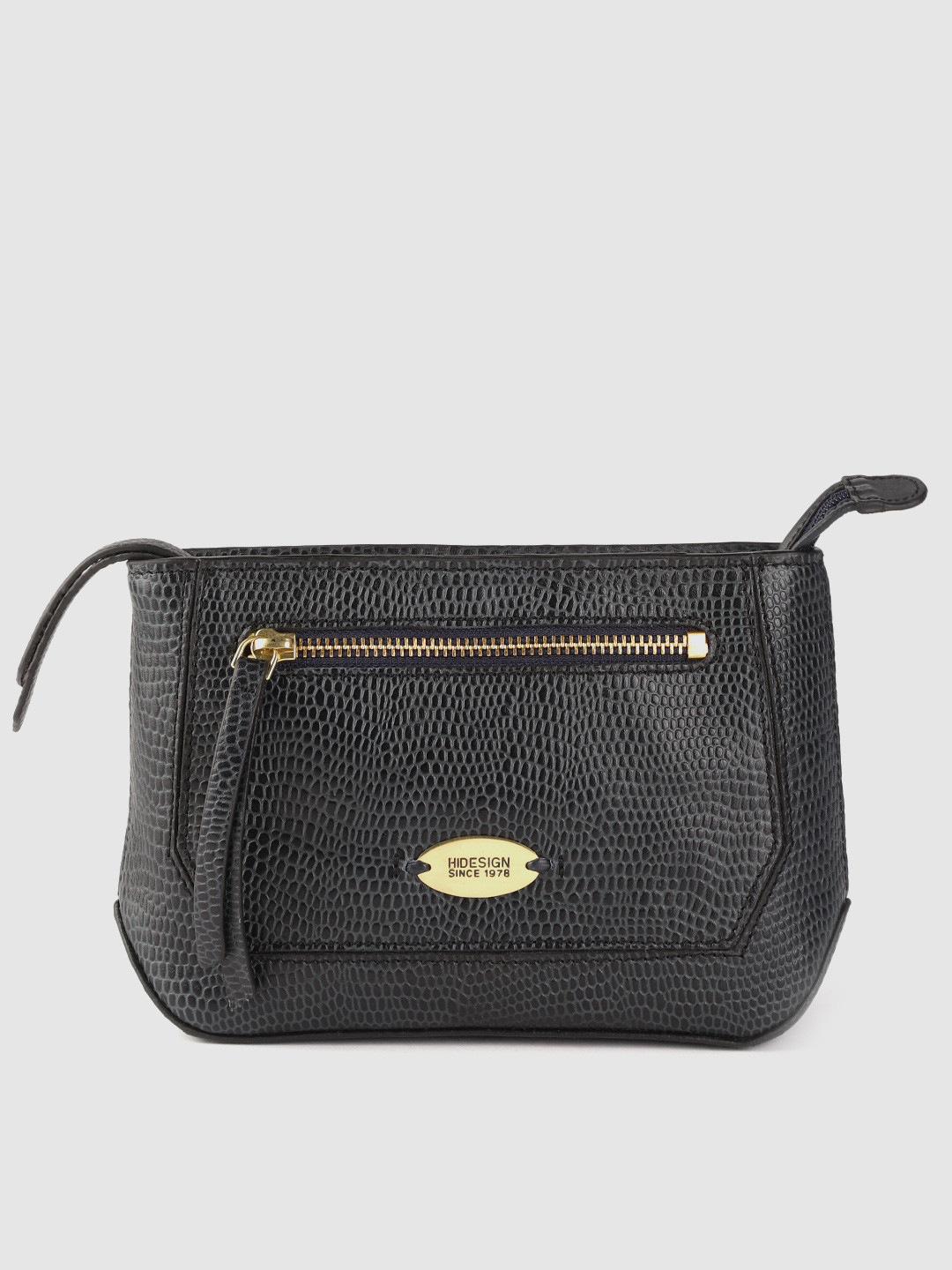 Buy Hidesign Navy Reptile Textured Leather Handcrafted Purse Clutches