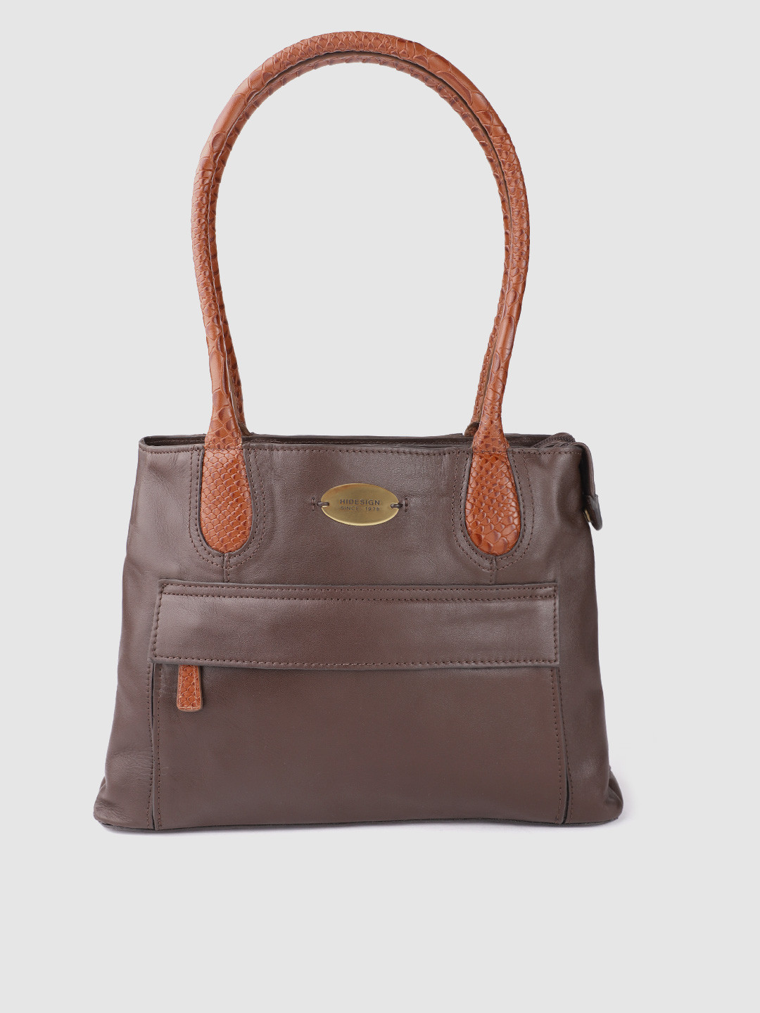 Buy Hidesign Brown Handcrafted Leather Structured Shoulder Bag Handbags for Women 14171626
