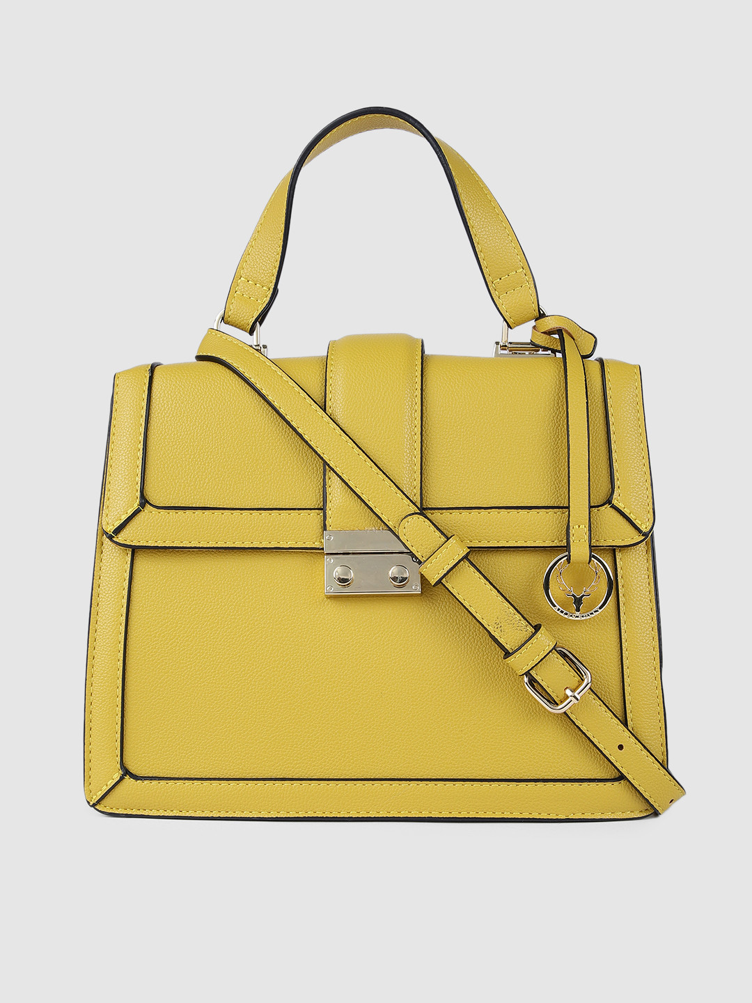 Buy Allen Solly Mustard Yellow Swagger Satchel Handbags for Women
