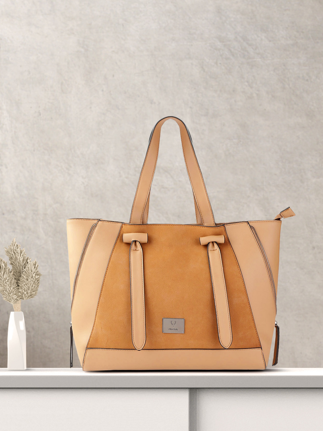 Buy Allen Solly Tan Brown Colourblocked Structured 12 Inch Laptop