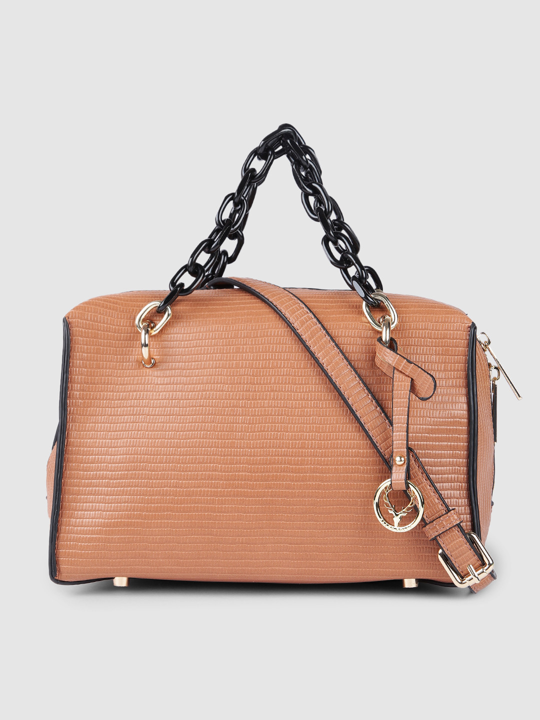 Buy Allen Solly Brown Solid Structured Sling Bag Handbags for Women