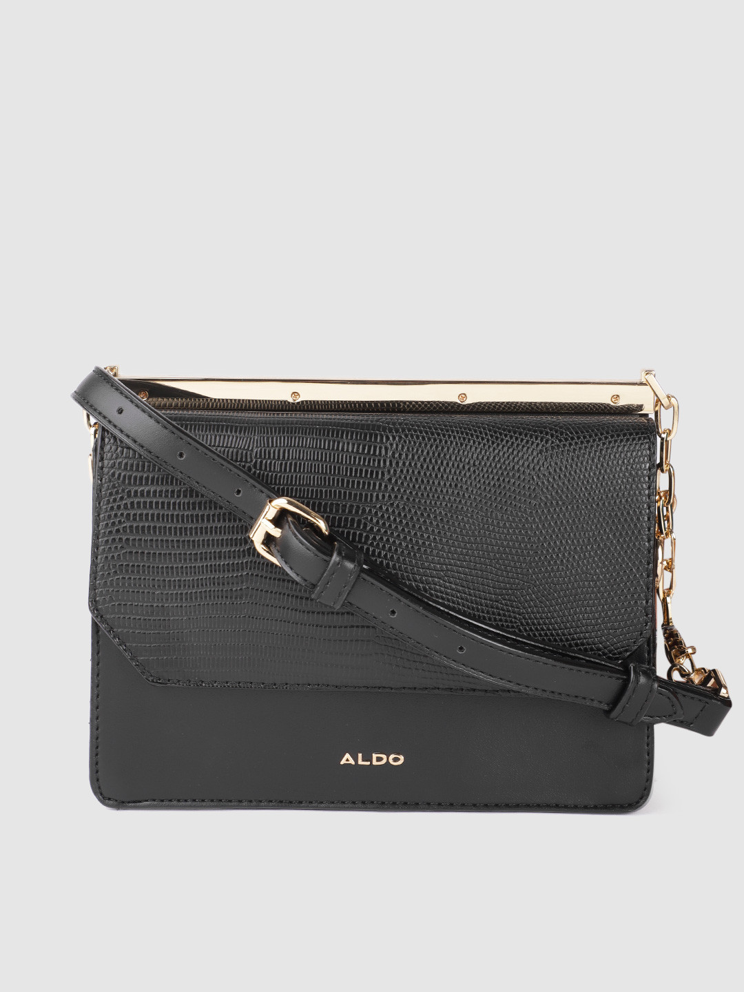 Buy ALDO Black Snakeskin Textured Sling Bag Handbags for Women