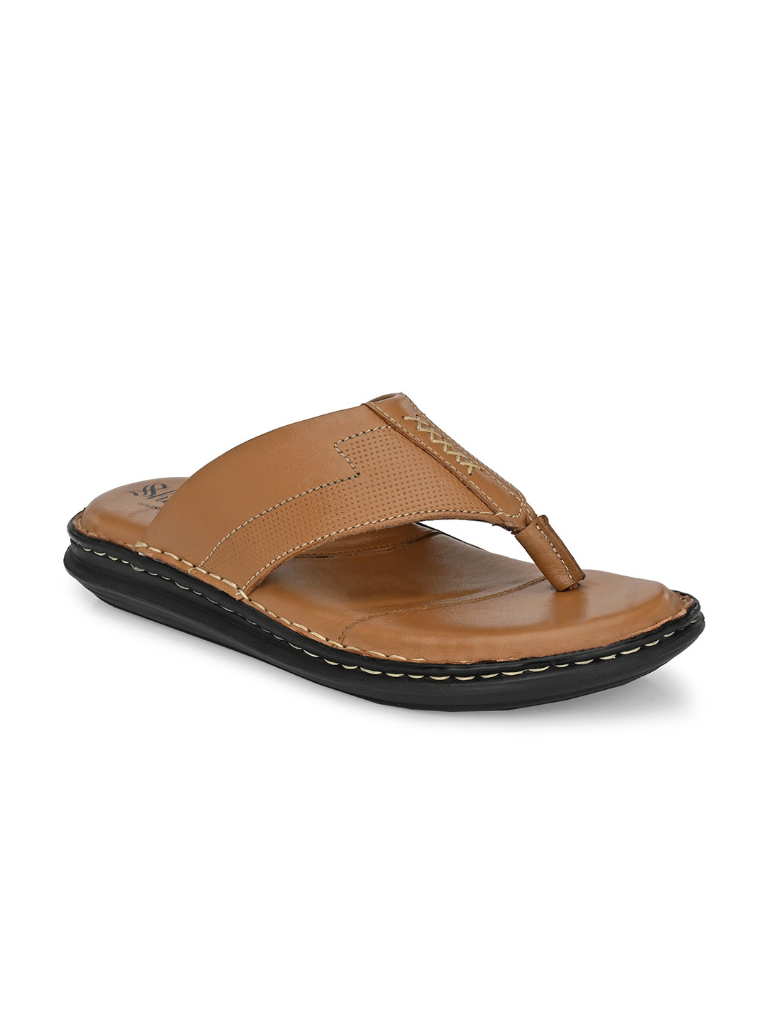 Buy SHENCES Men Tan Brown Leather Comfort Sandals Sandals for Men