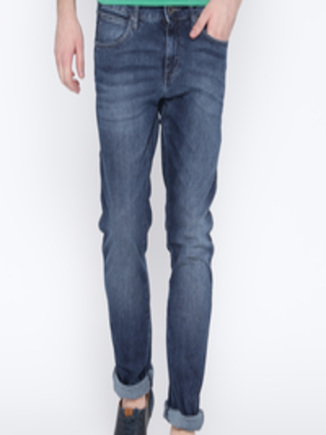 Buy Wrangler Navy Washed Vegas Skinny Fit Stretchable Jeans - Jeans for ...