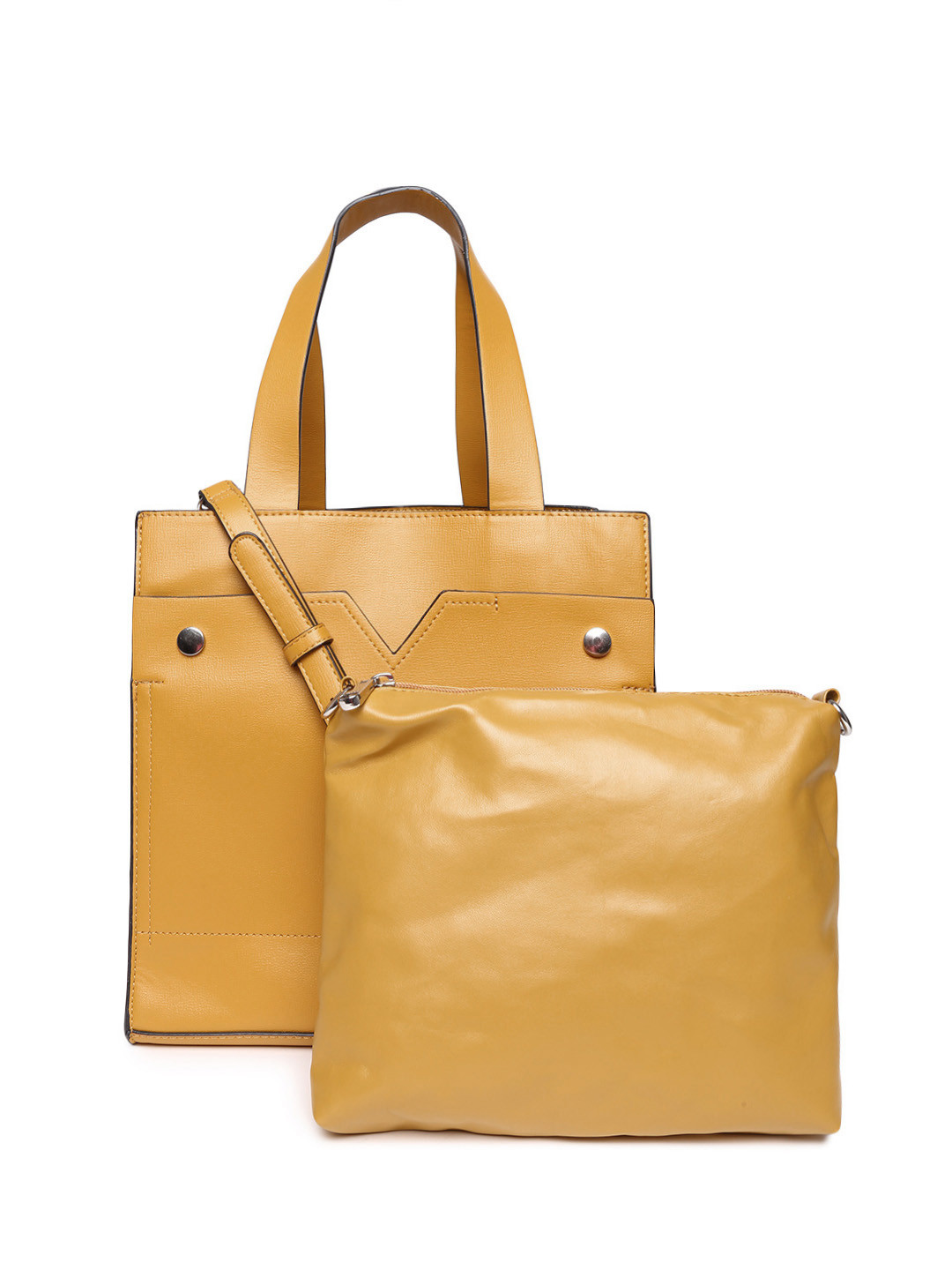 Buy Parfois Mustard Yellow Handbag With Sling Bag Handbags for Women