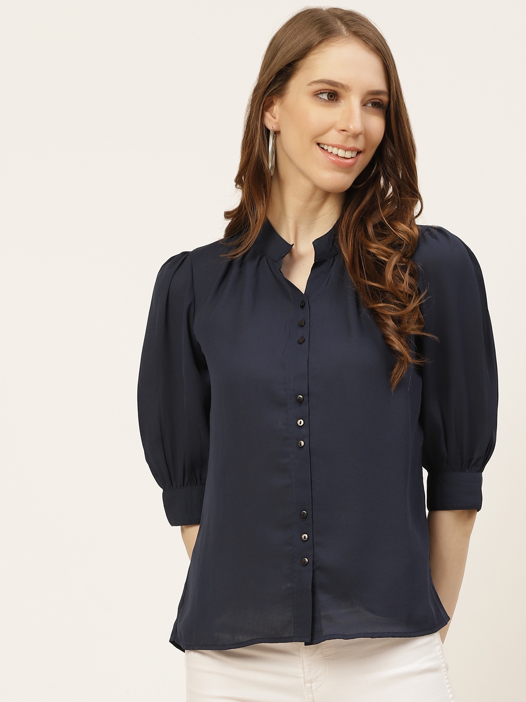 Buy Off Label Women Navy Blue Casual Shirt - Shirts for Women 14188924 ...