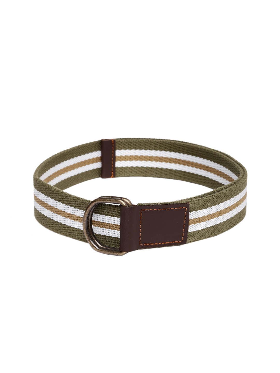 Buy Roadster Men Olive Green Striped Belt Belts for Men 1419478 Myntra