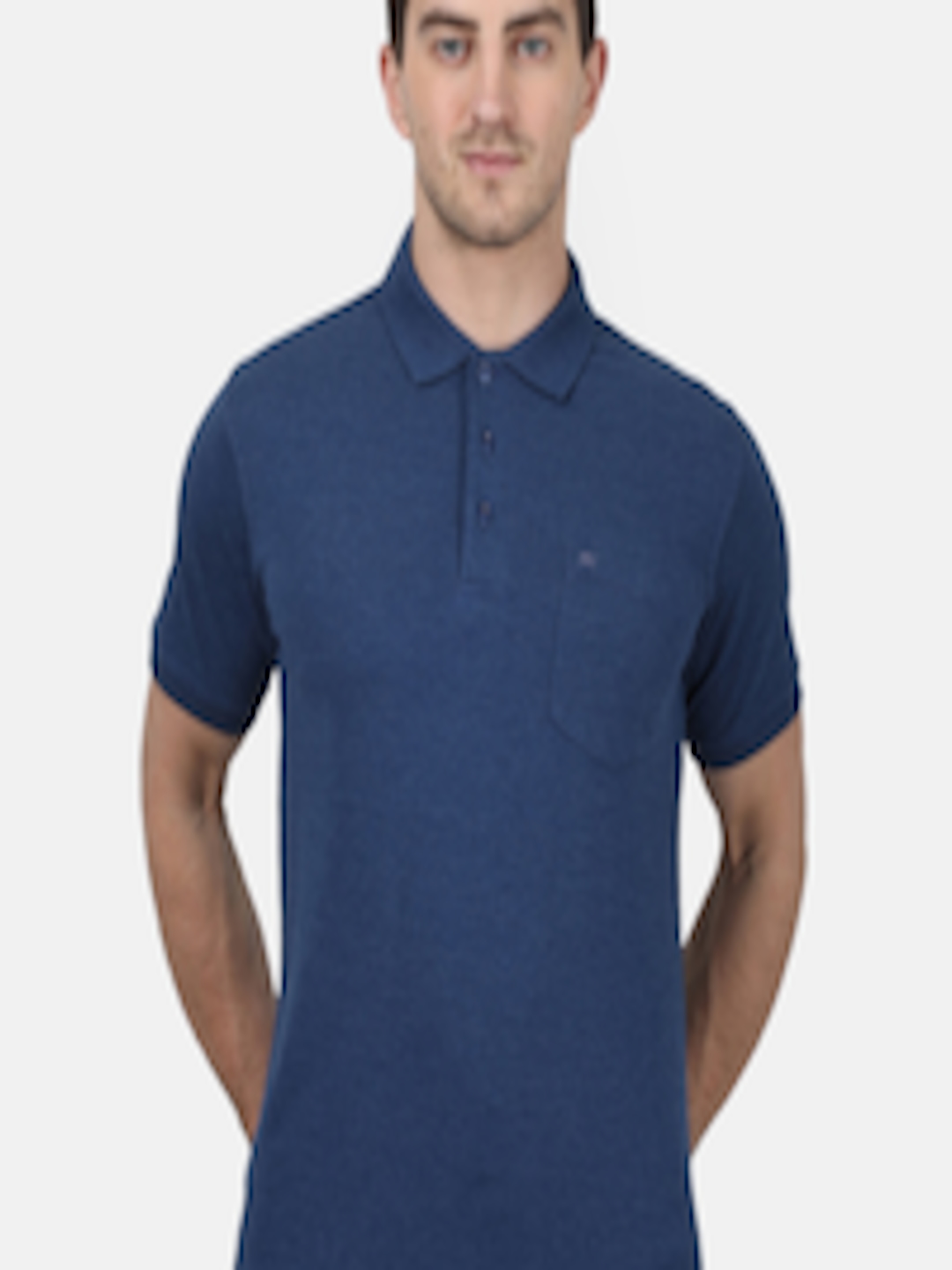 Buy Monte Carlo Men Blue Solid Polo Collar T Shirt - Tshirts for Men ...