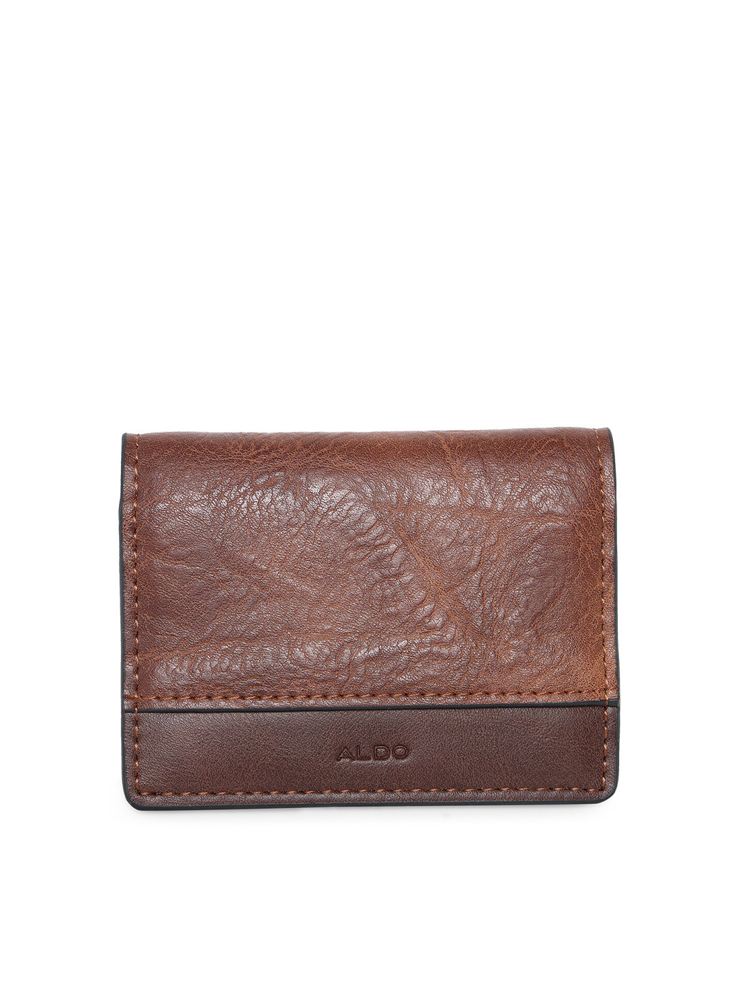 Buy ALDO Men Brown Textured PU Card Holder Wallets for Men 14197492