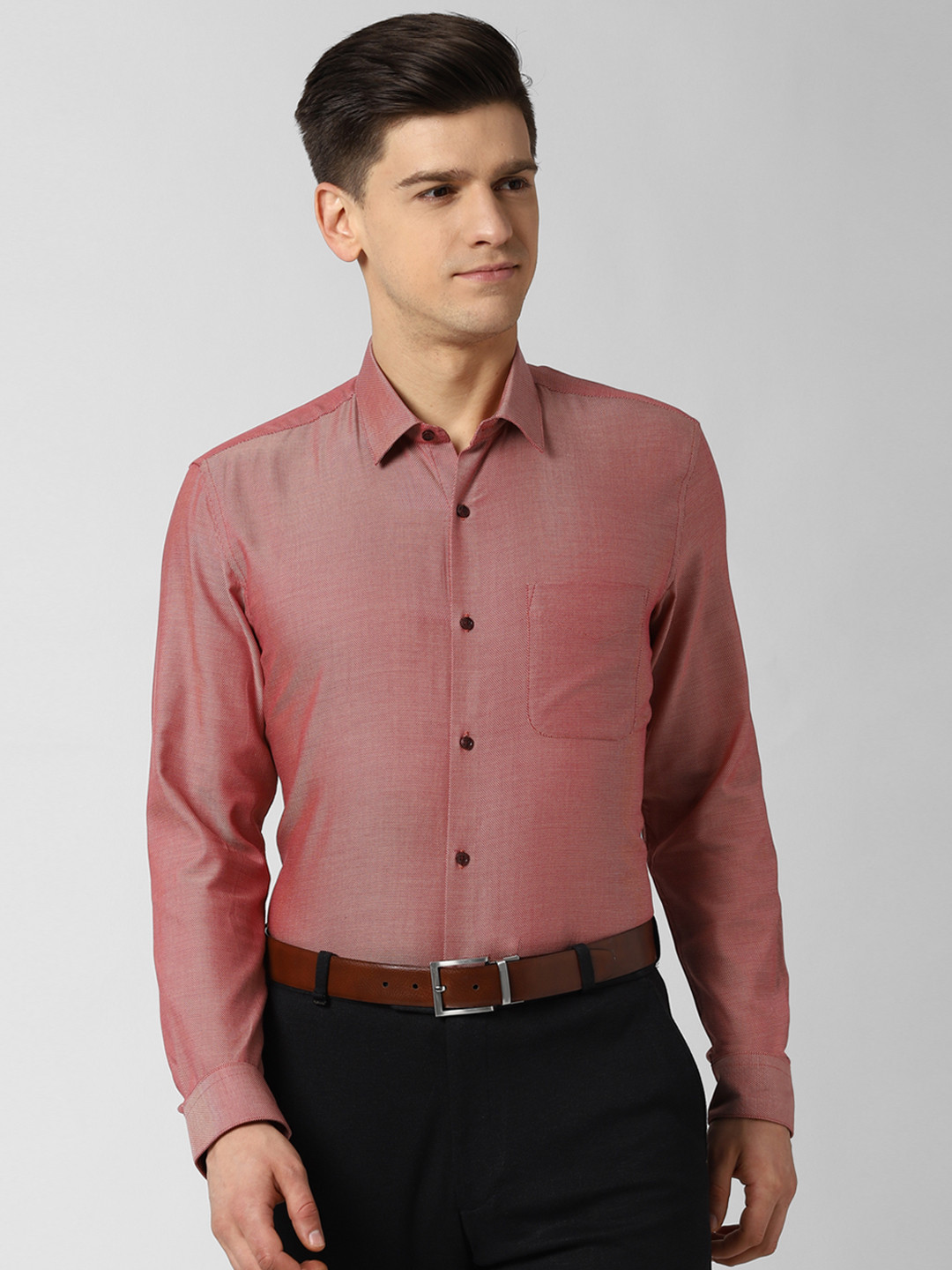 Buy Peter England Men Red Self Design Formal Shirt Shirts for Men