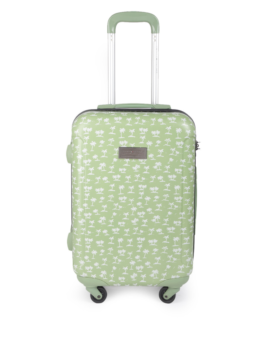 Buy Tommy Hilfiger Unisex Green & White Printed Hard Luggage 4 Wheel