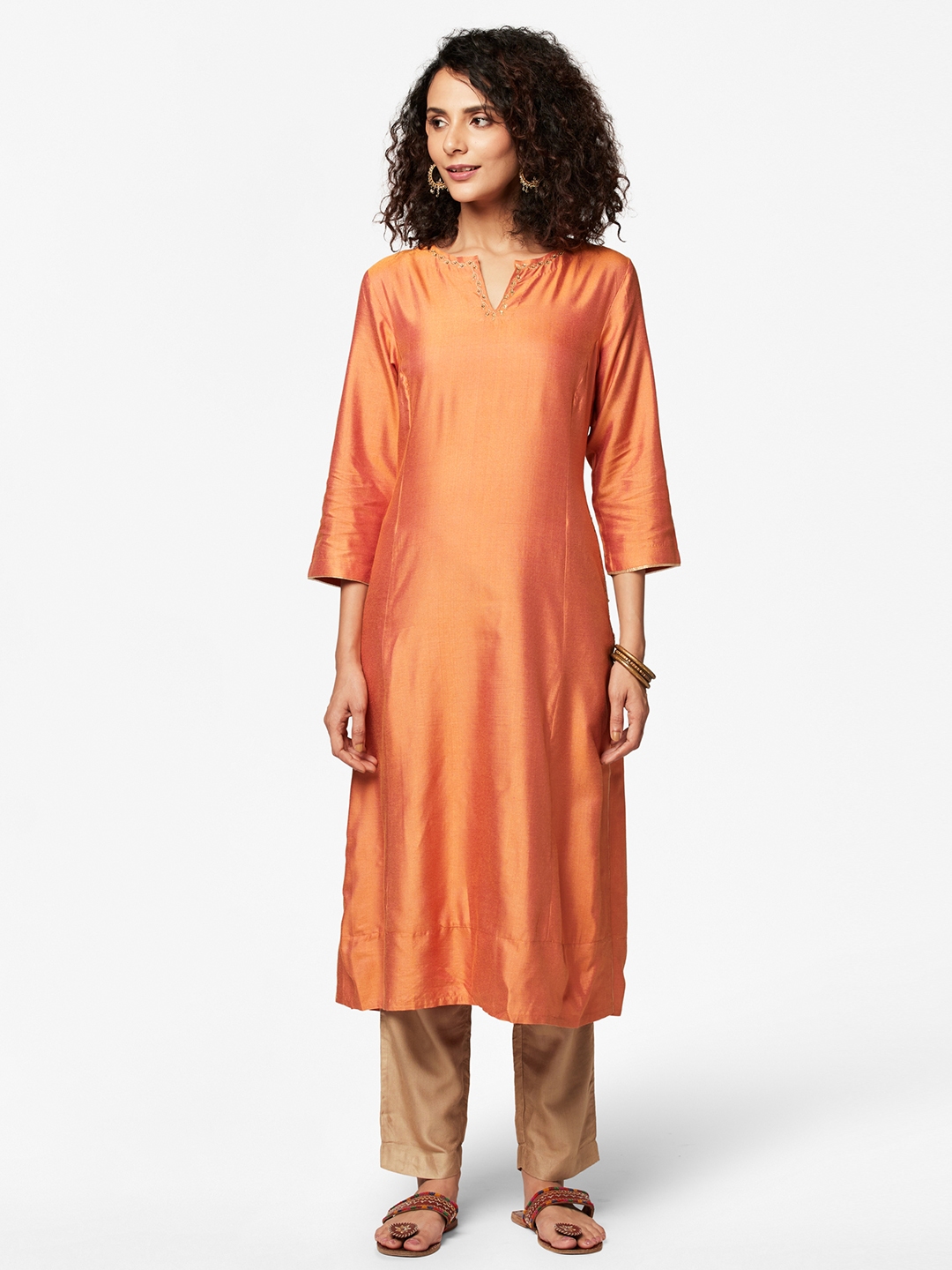rust orange kurti