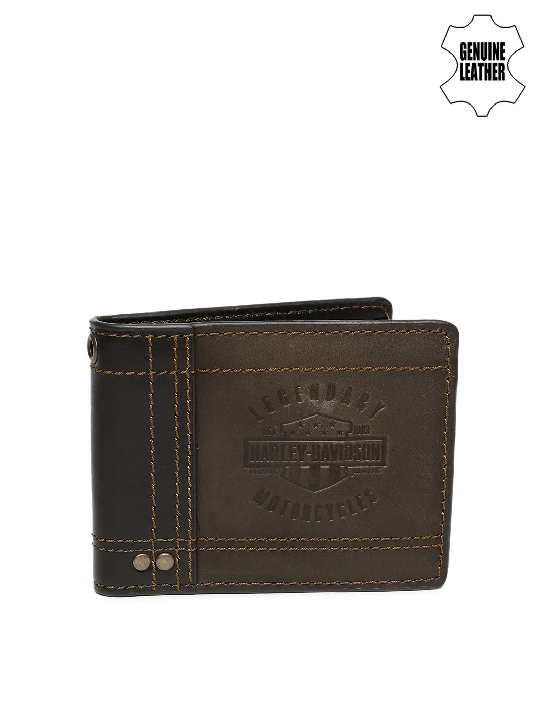 Buy Harley Davidson Men Brown Genuine Leather Legendary Wallet
