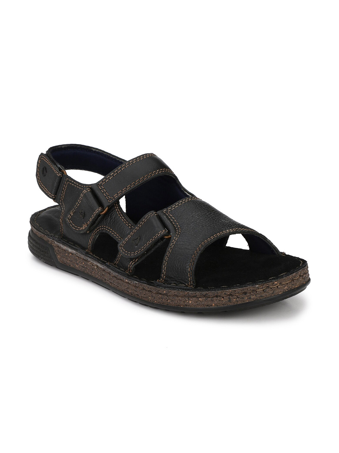 Buy Delize Men Black & Brown Comfort Sandals Sandals for Men 14203624 Myntra