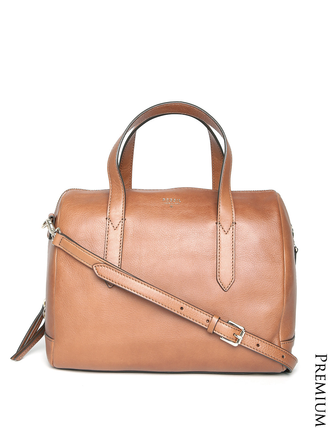 Buy Fossil Brown Genuine Cowhide Leather Handbag With Sling Strap