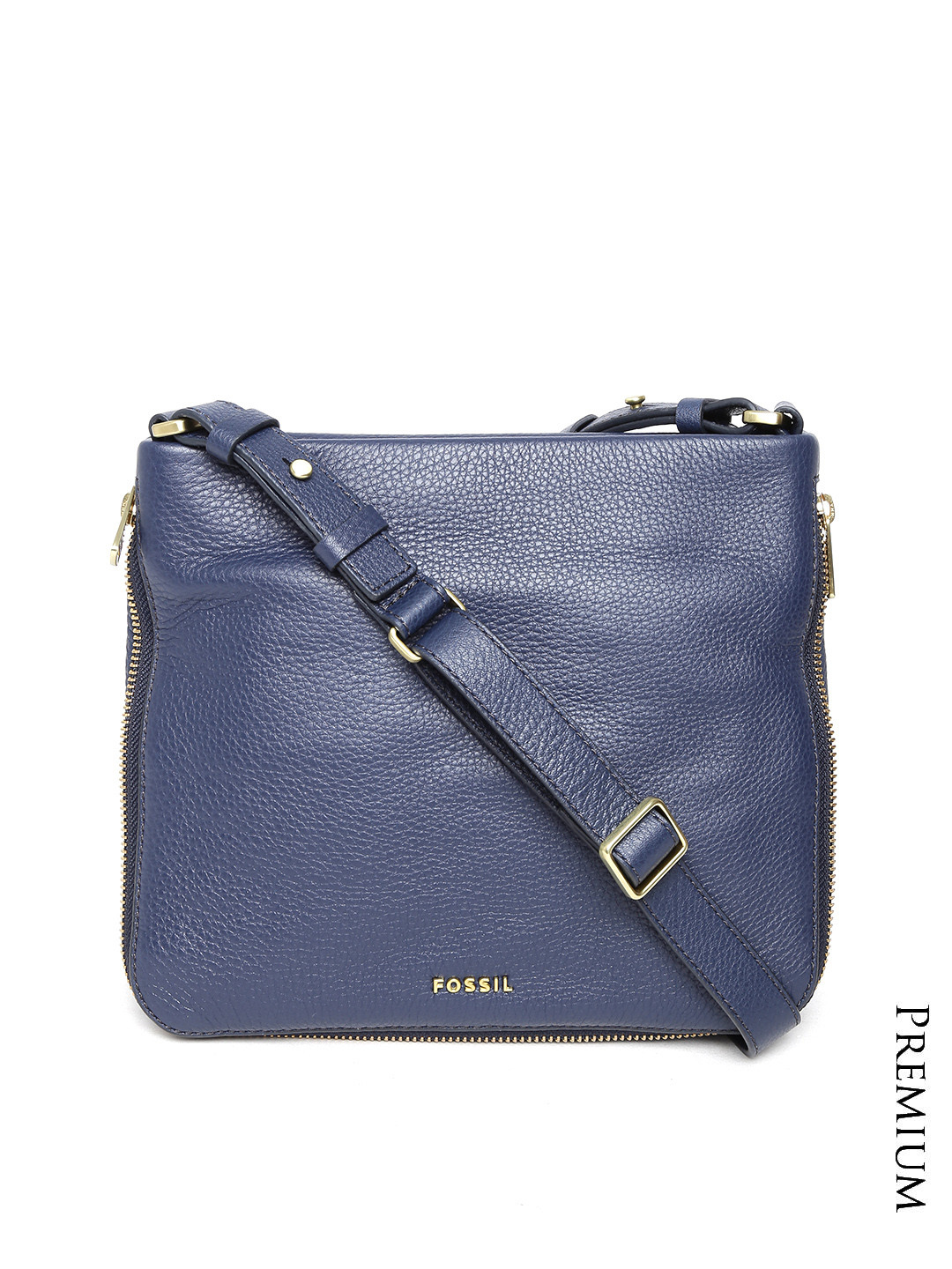 Buy Fossil Navy Genuine Cowhide Leather Sling Bag Handbags for Women
