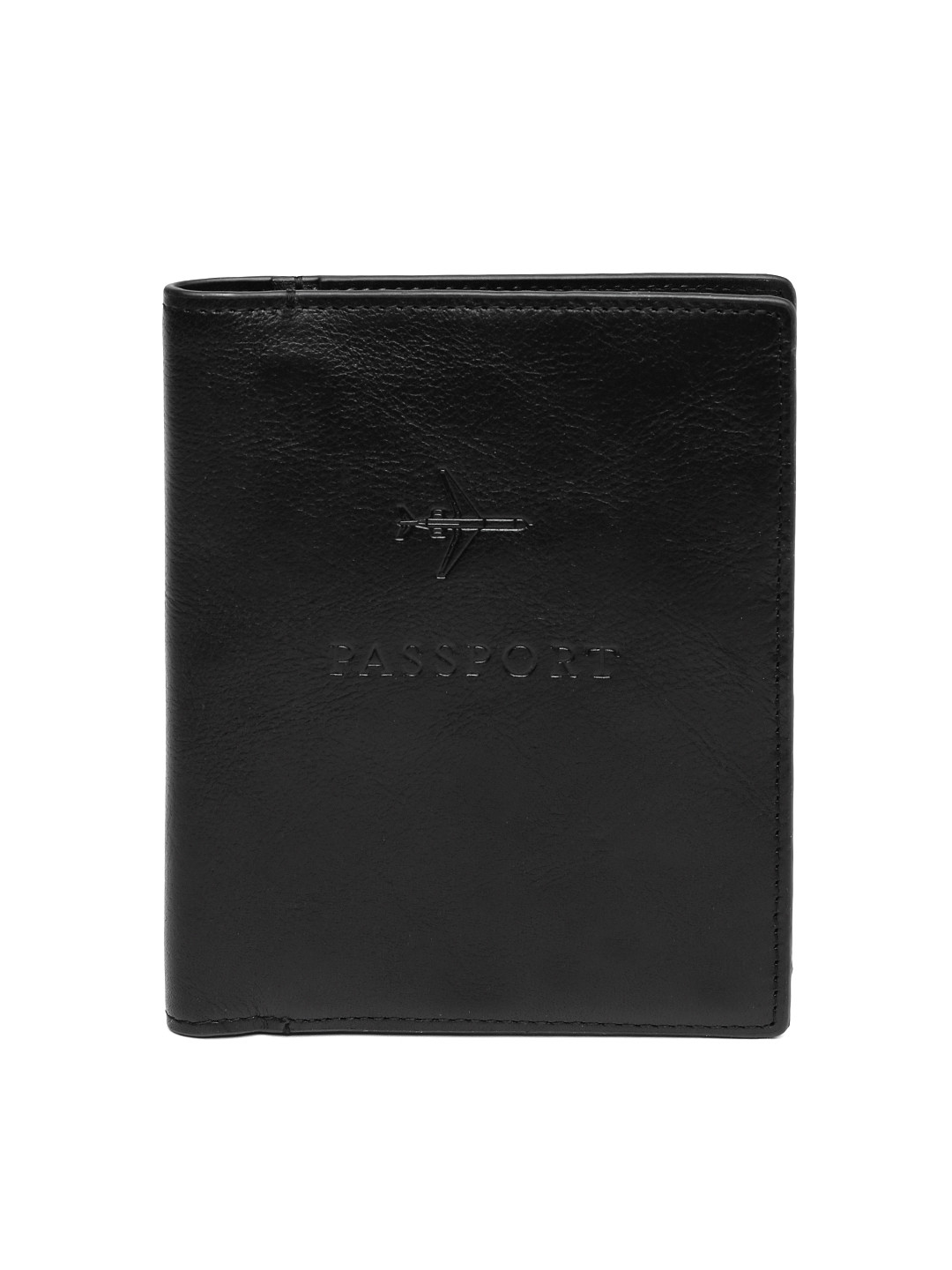 Buy Fossil Men Black RFID Protected Genuine Leather Passport Holder