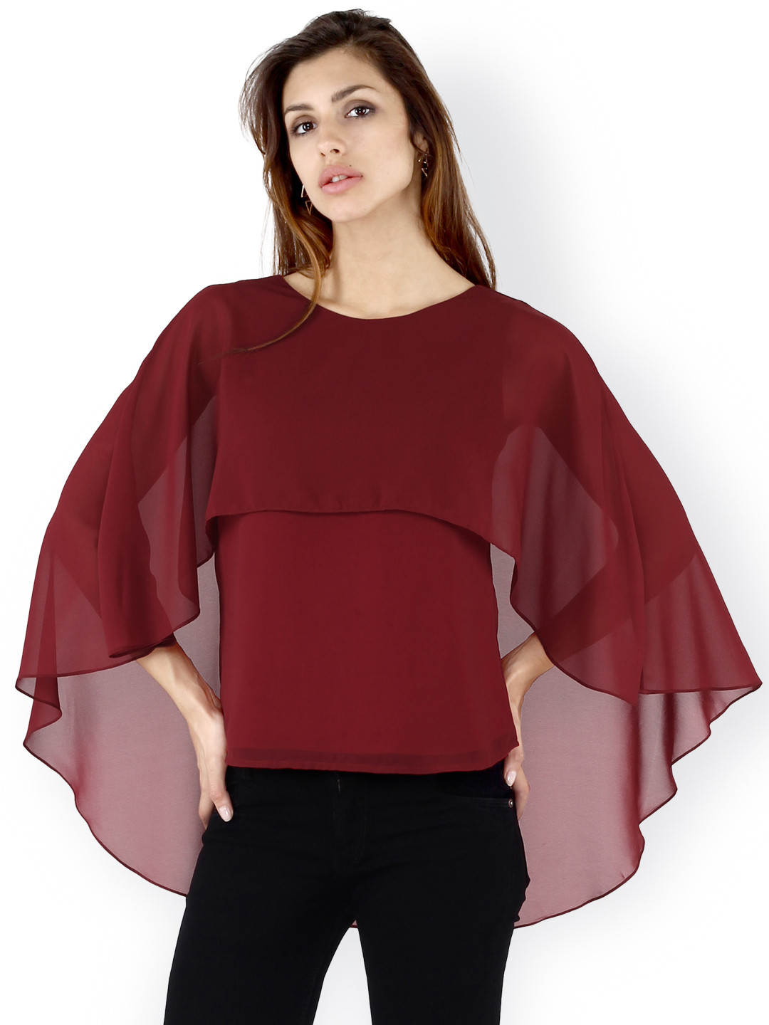 Buy 20Dresses Maroon & Crepe Top Tops for Women 1420883 Myntra