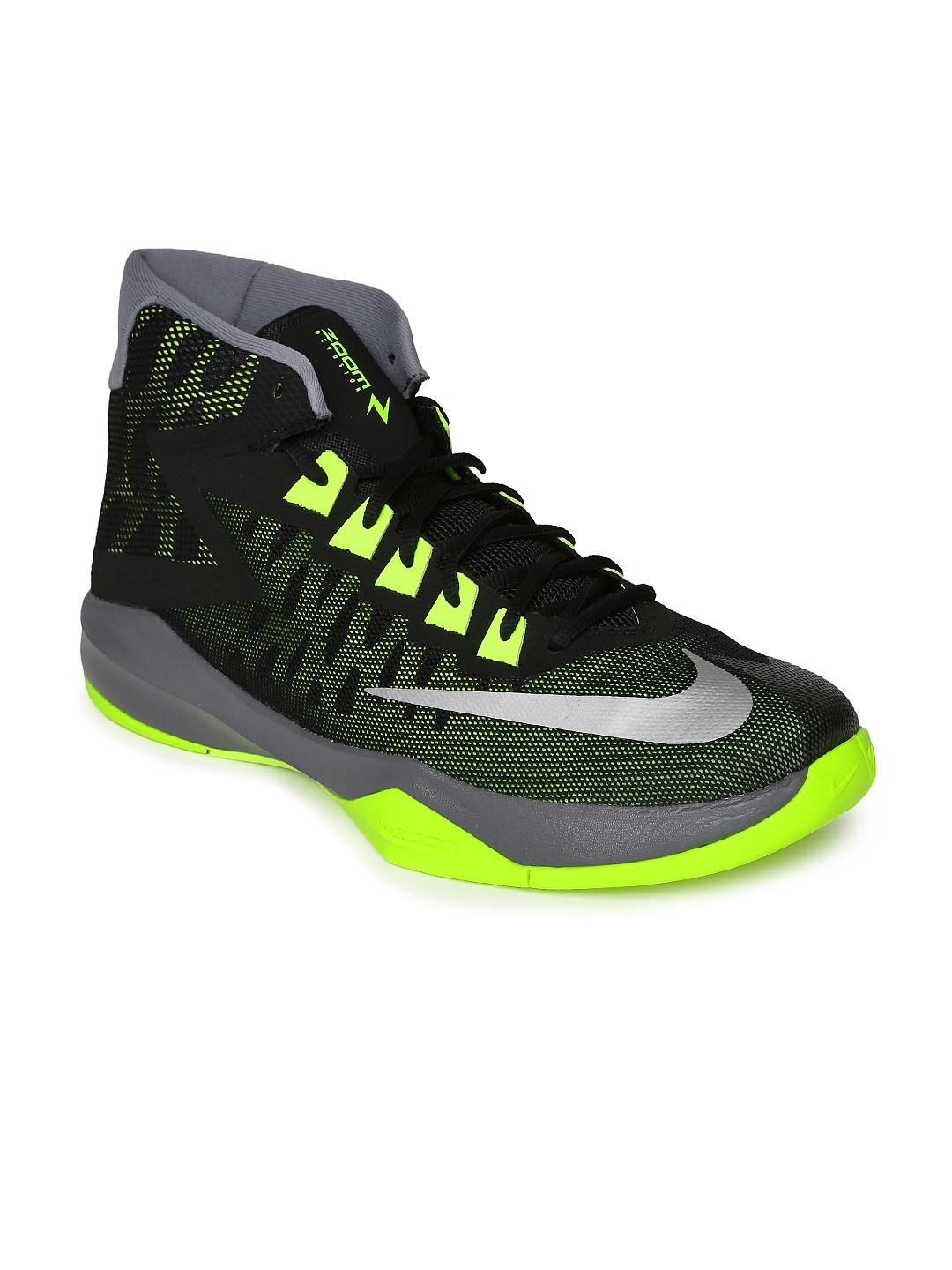 black and neon green nike sneakers