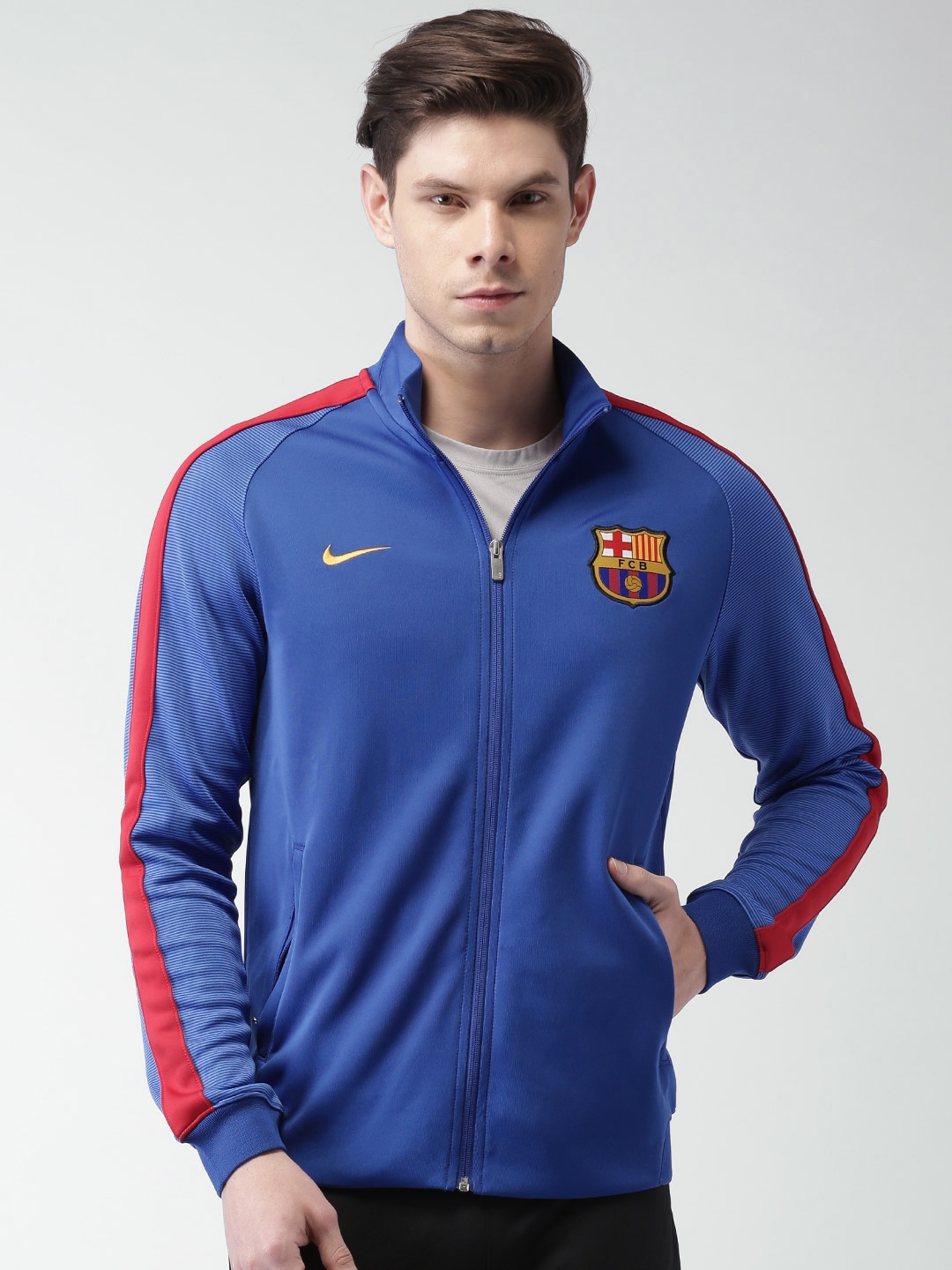 Buy Nike Blue FCB Football Jacket - Jackets for Men 1421384 | Myntra