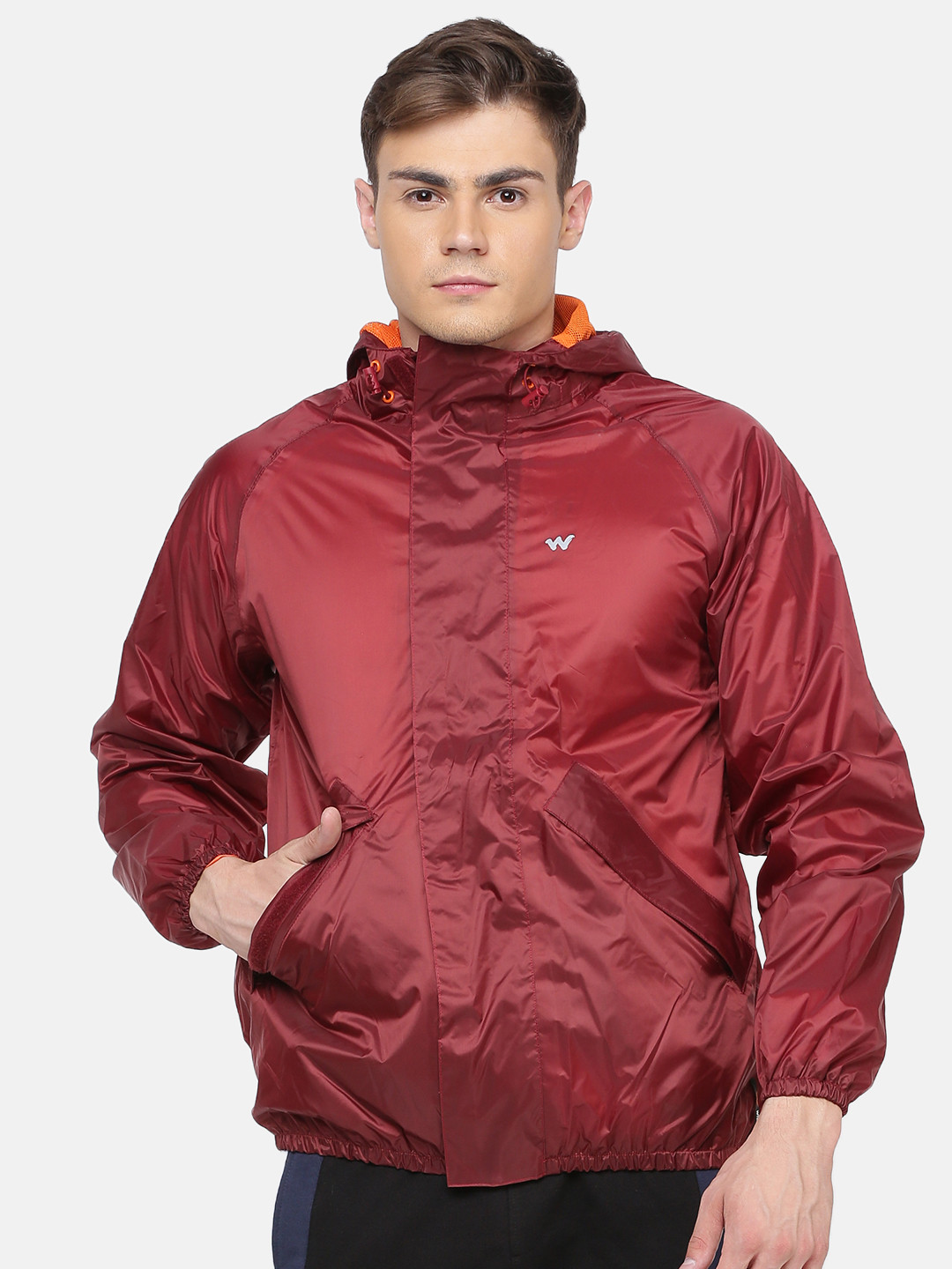 Buy Wildcraft Men Maroon Solid HypaDry Hooded Rain Jacket Rain Jacket for Men 14218918 Myntra