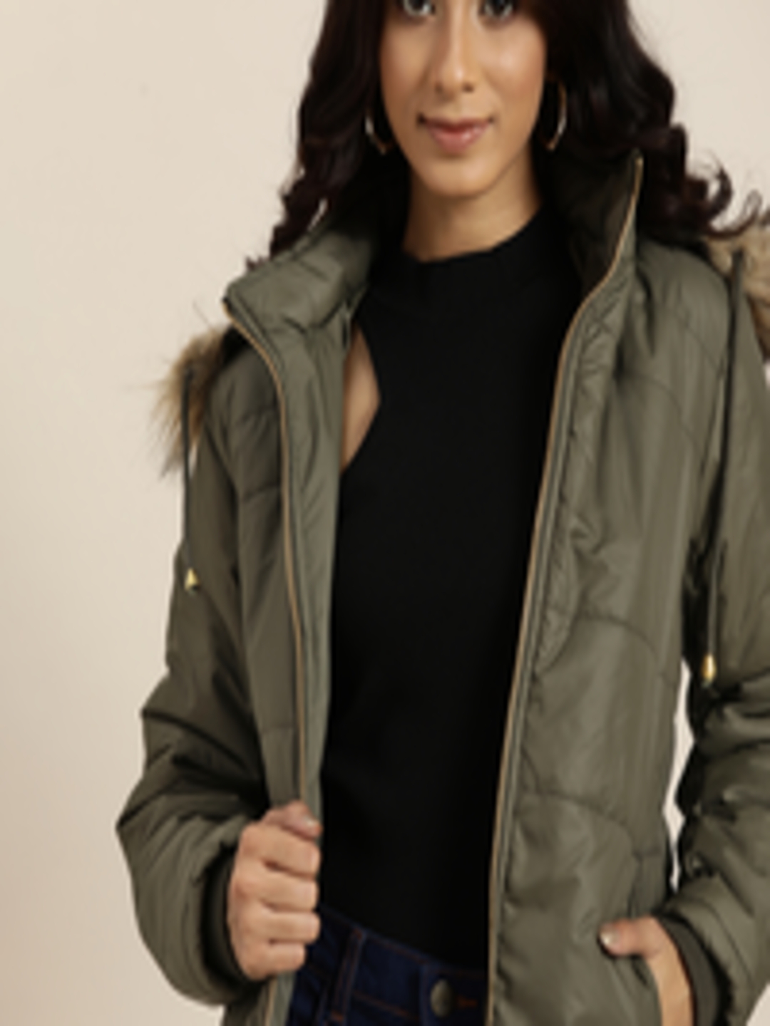 Buy All About You Women Olive Solid Parka Jacket - Jackets for Women