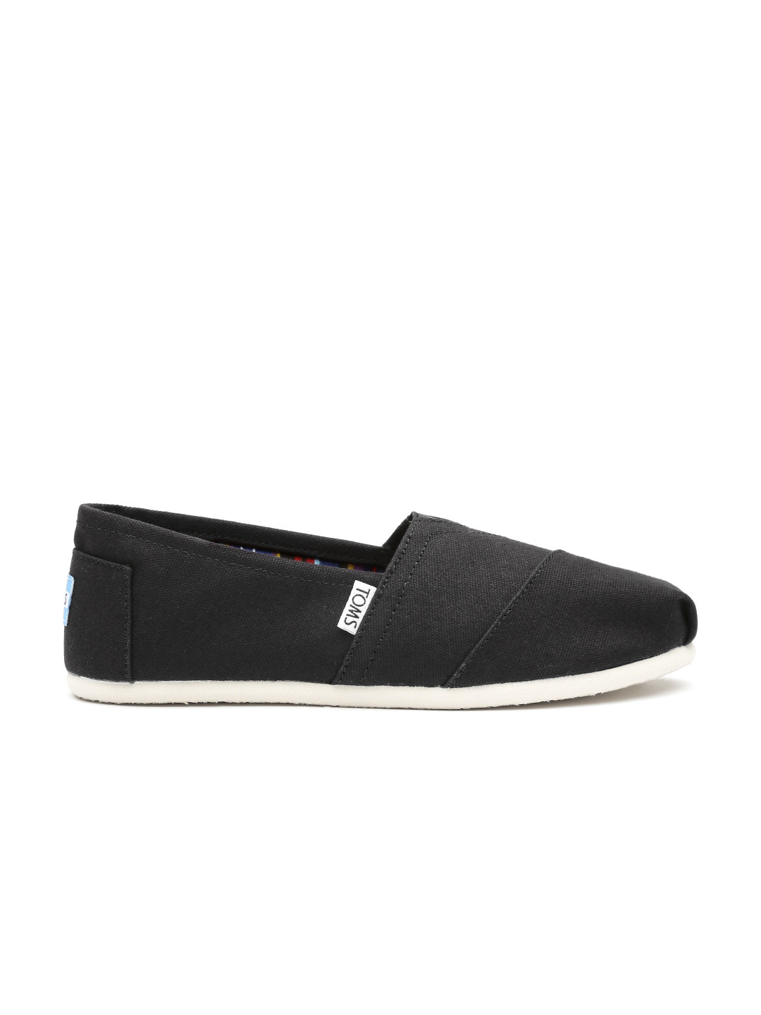 Buy TOMS Women Black Canvas Slip Ons Casual Shoes for Women 1423635
