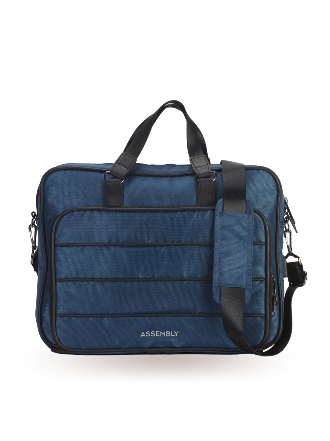Buy THE ASSEMBLY Unisex Blue & Black 14 Inch Waterproof Laptop Bag With USB Charging Port