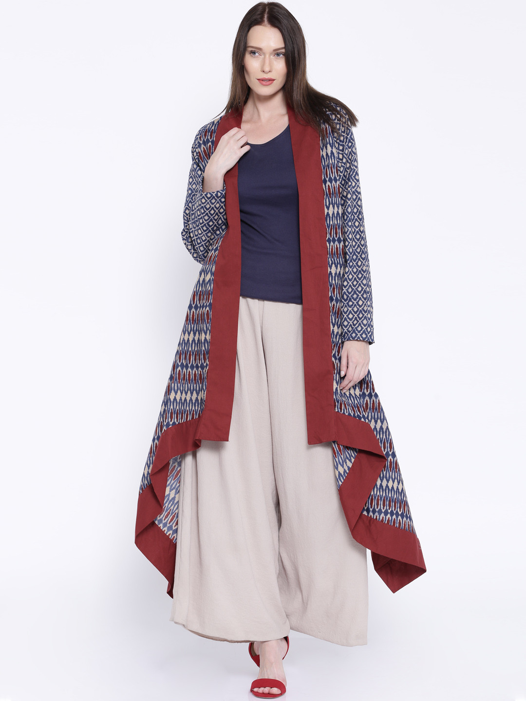 Buy BIBA Navy & Maroon Printed Shrug Shrug for Women 1424479 Myntra
