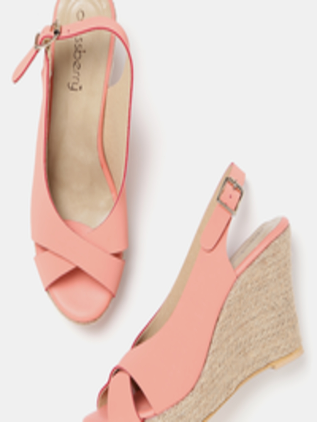Buy DressBerry Peach Coloured Wedges - Heels for Women 1424751 | Myntra