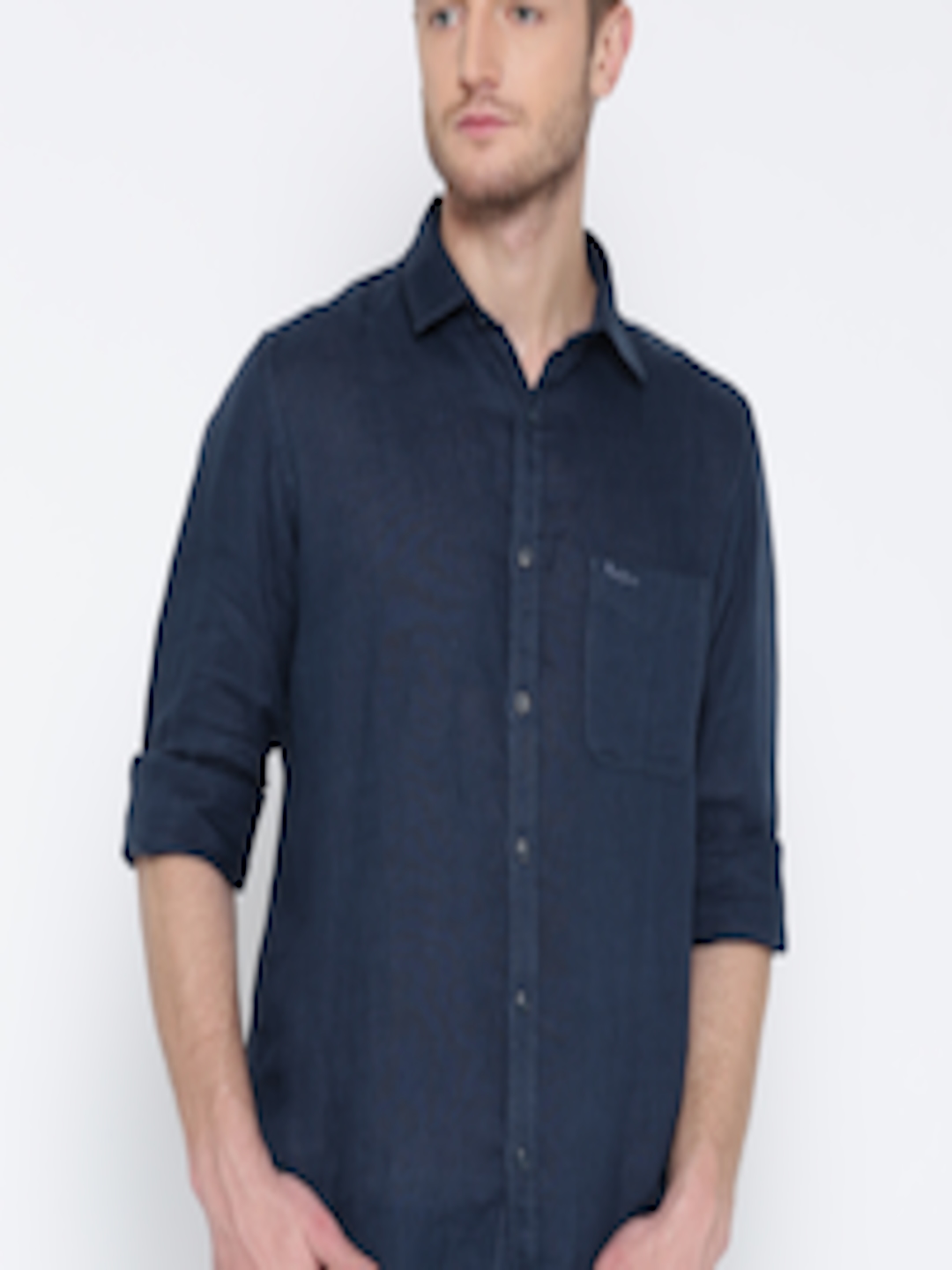 Buy Pepe Jeans Men Navy Regular Fit Solid Casual Shirt - Shirts for Men ...
