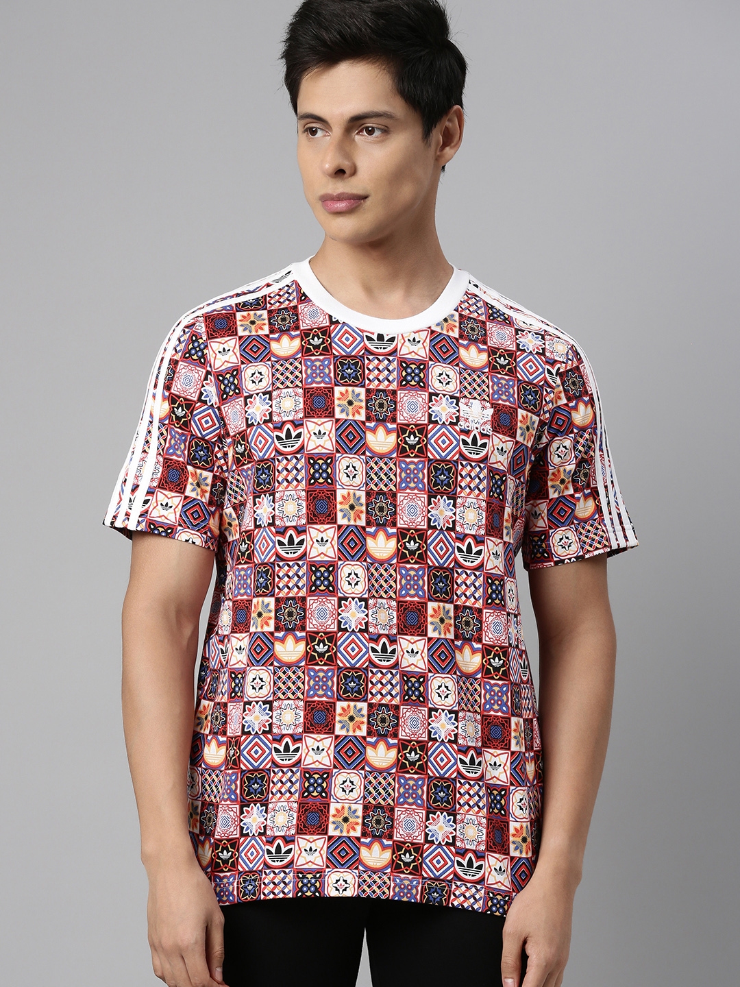 Buy ADIDAS Originals Men Red & Blue WxE Cotton Brand Logo Printed T Shirt - Tshirts for Men 