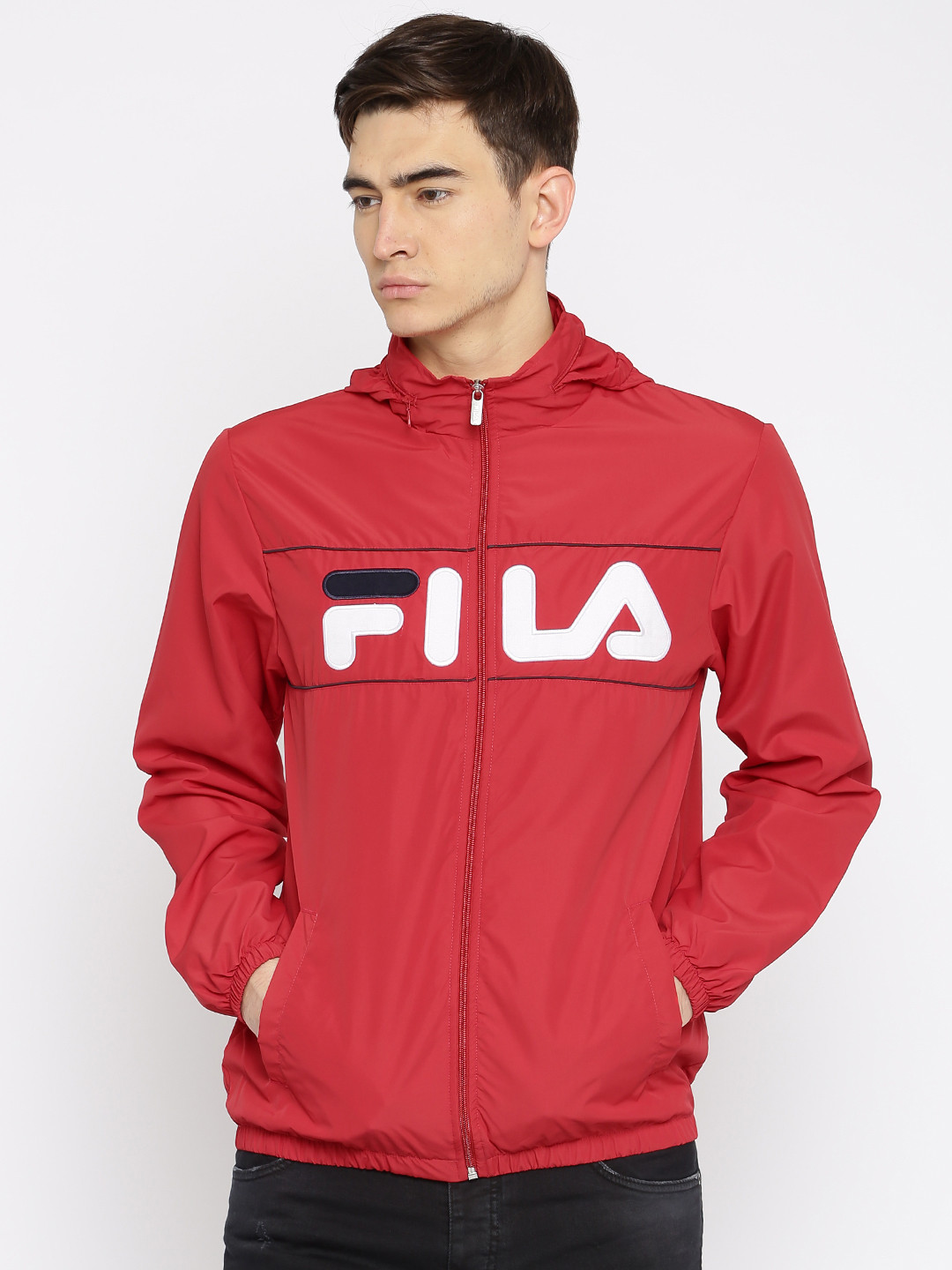 Buy FILA Red Hooded GARETH Jacket Jackets for Men 1426863 Myntra