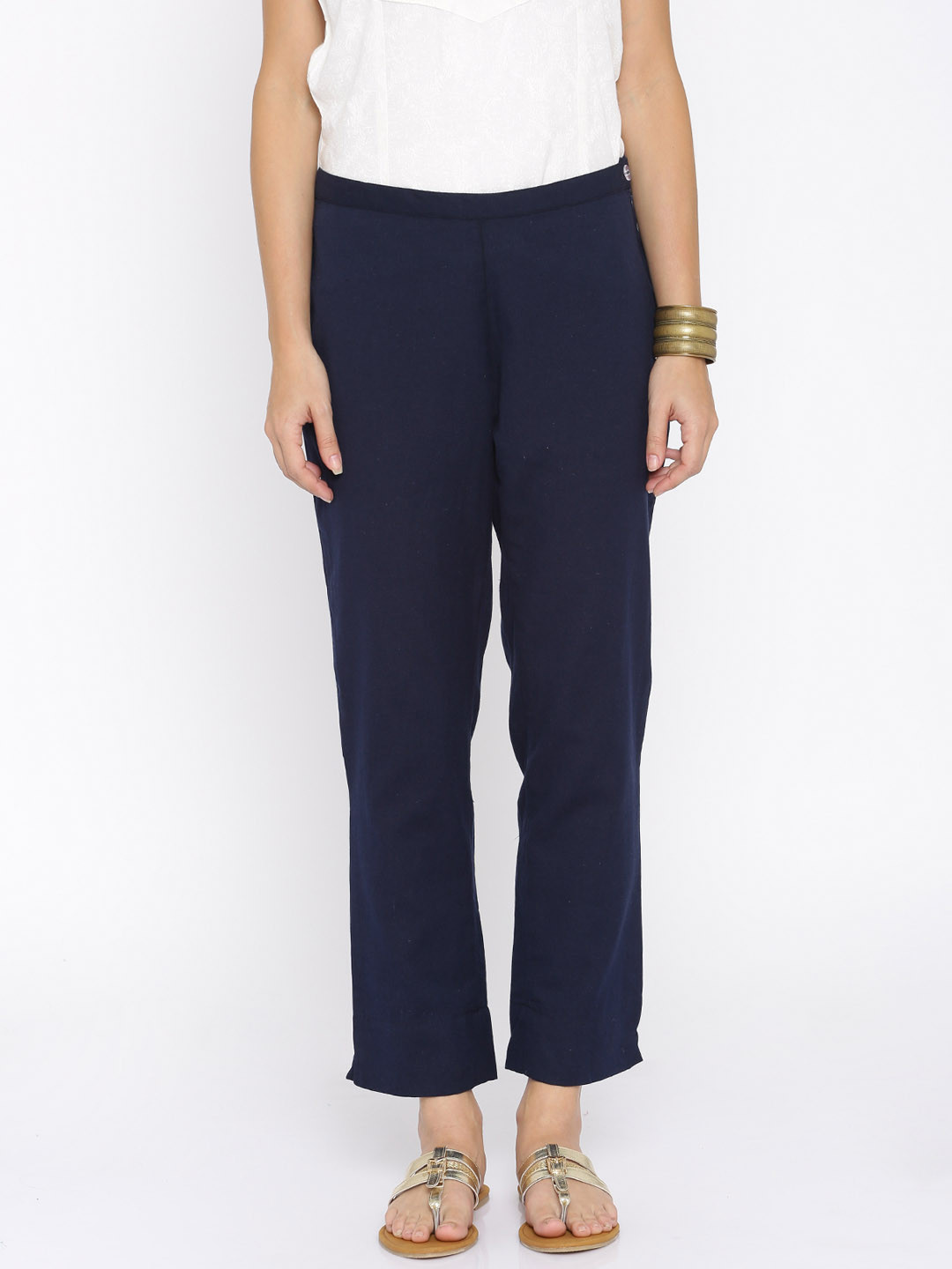 Buy Anouk Navy Trousers Trousers for Women 1427066 Myntra