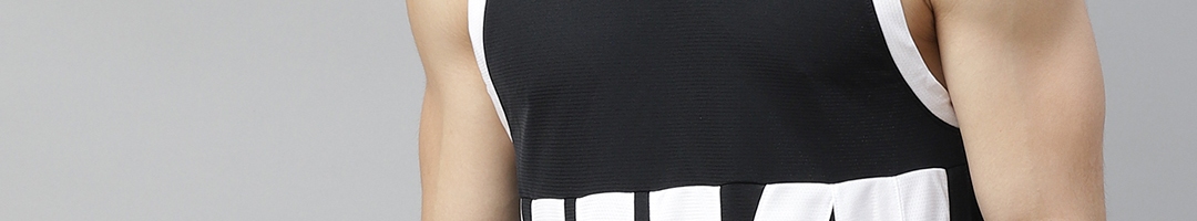 Buy Nike Men Black & White Dri FIT Brand Logo Printed Basketball Jersey ...