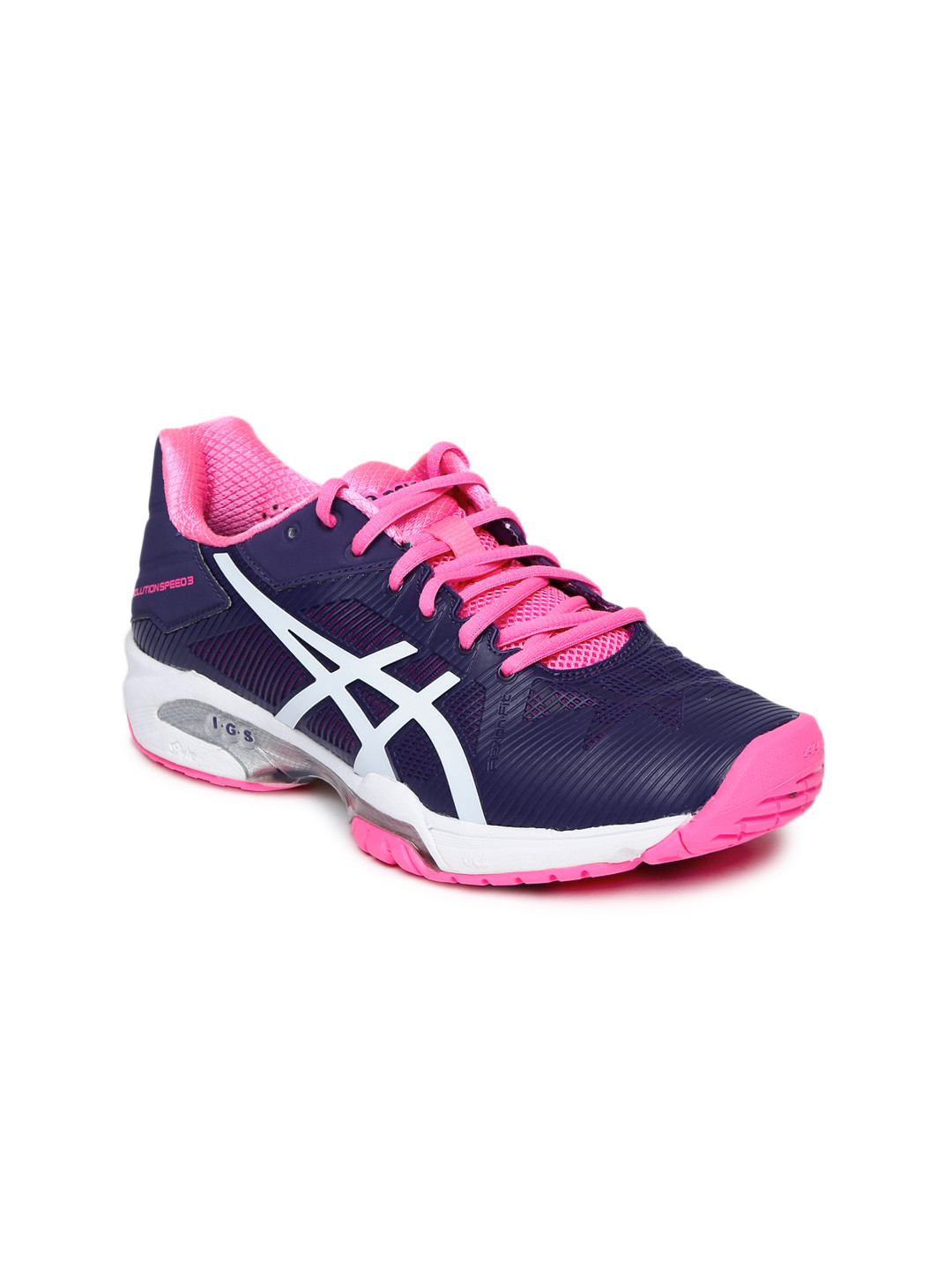 Buy ASICS Women Purple Gel Solution Speed 3 Tennis Shoes - Sports Shoes ...