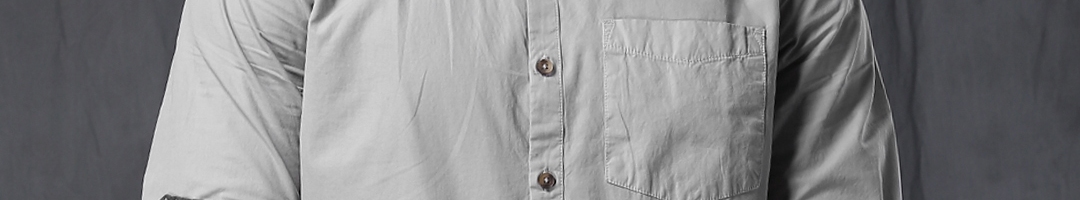 Buy WROGN Men Grey Slim Fit Solid Casual Shirt - Shirts for Men 1427786 ...