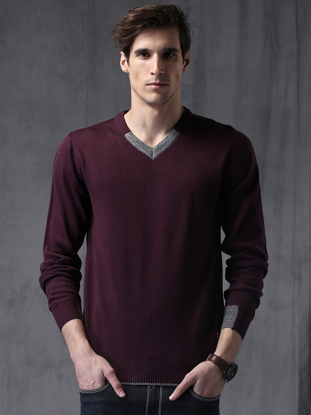 Buy WROGN Men Purple Sweater Sweaters for Men 1427838 Myntra