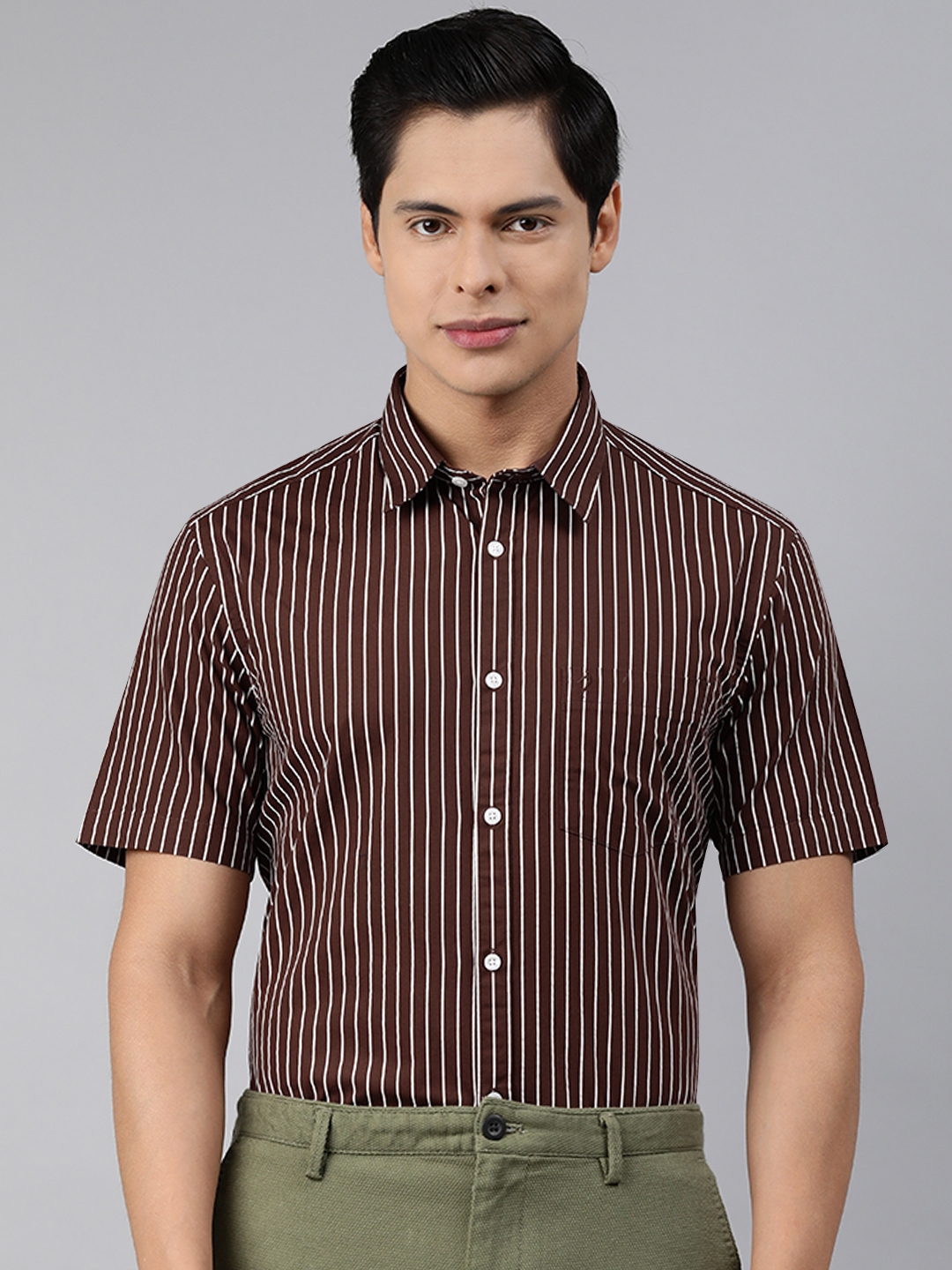 buy-indian-terrain-men-brown-white-slim-fit-pure-cotton-striped