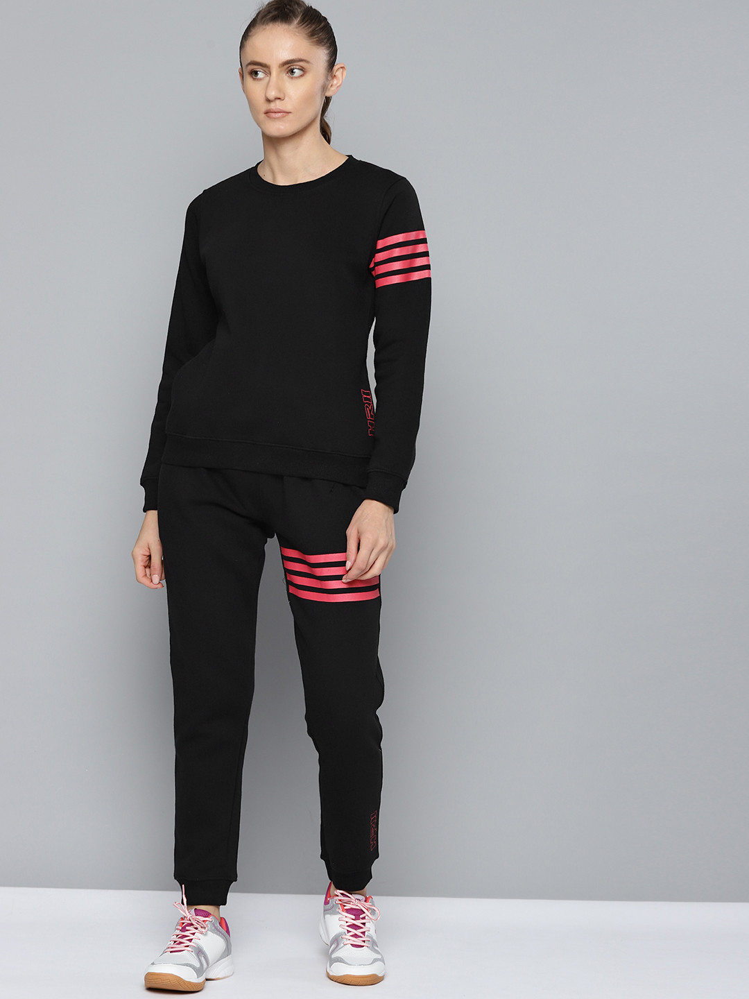 Buy HRX By Hrithik Roshan Lifestyle Women Jet Black Solid Tracksuit