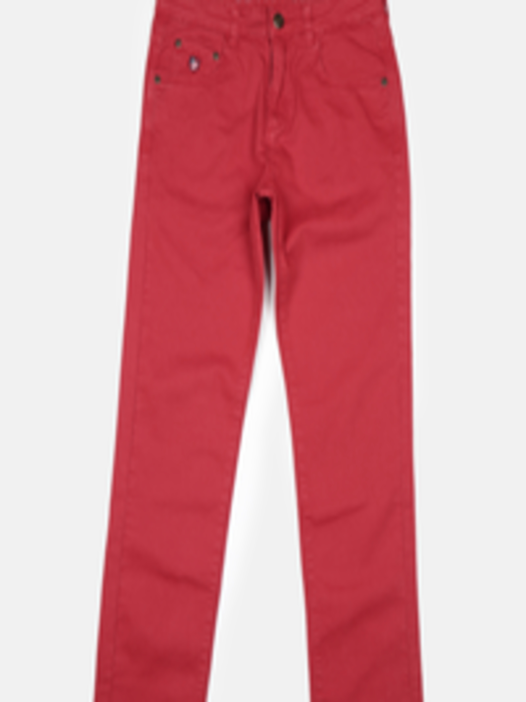 Buy U.S. Polo Assn. Kids Boys Red Flat Front Trousers - Trousers for ...