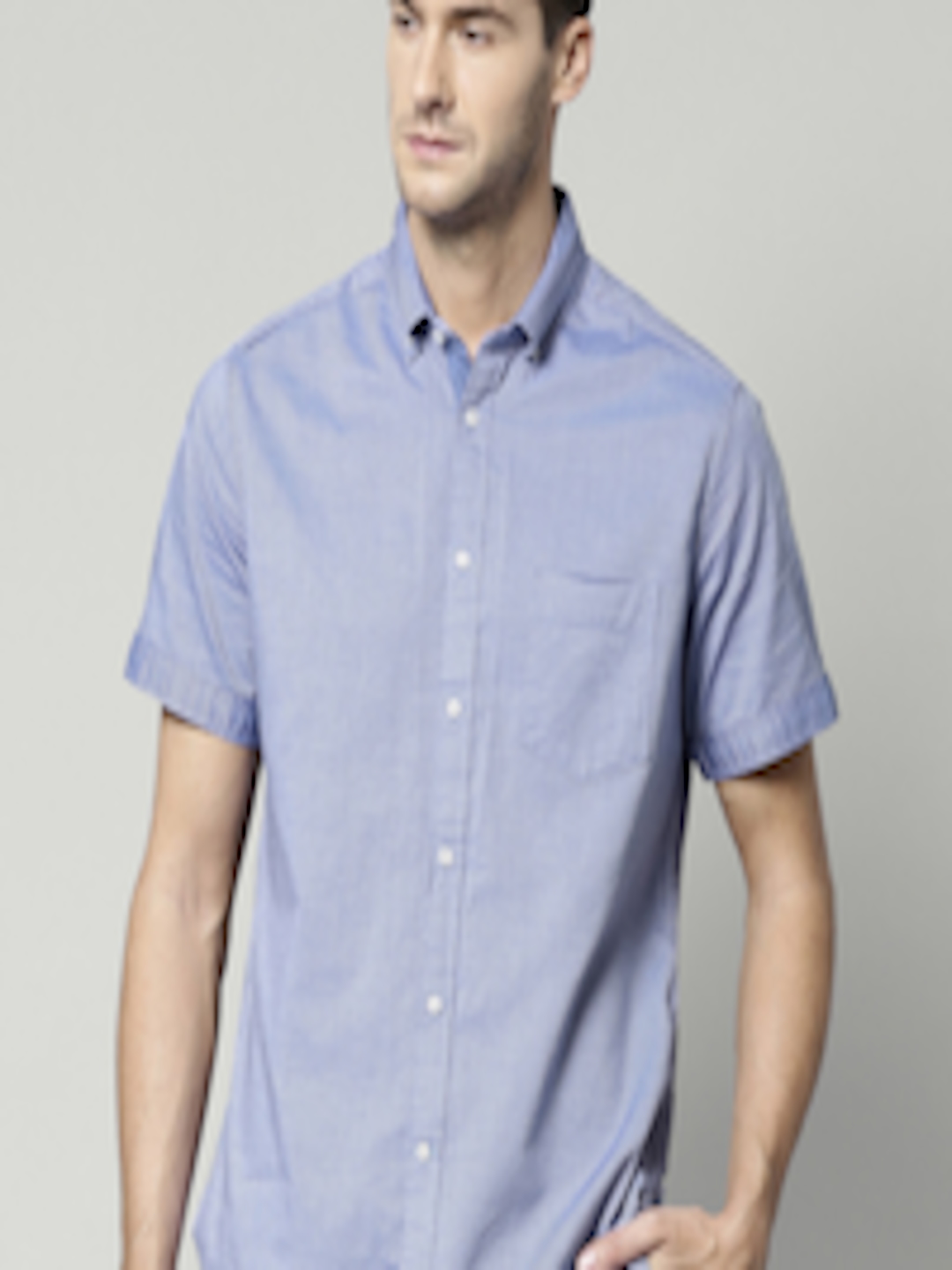 Buy Blue Harbour By Marks & Spencer Blue Tailored Fit Casual Shirt ...