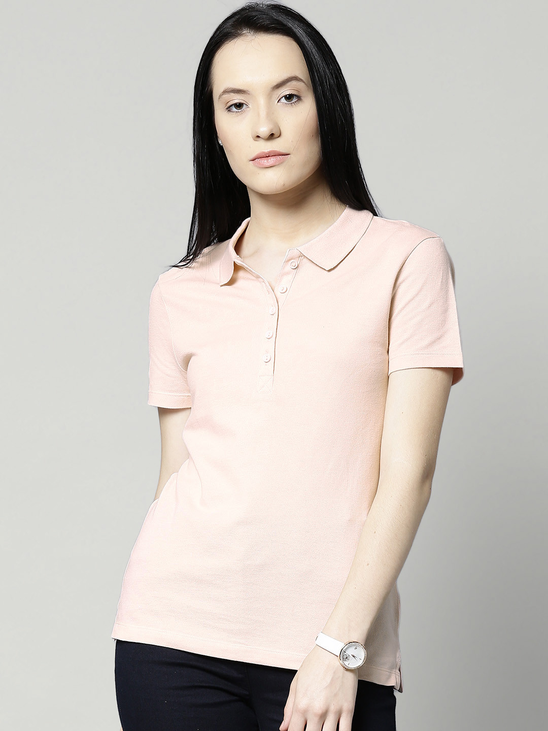 Buy Marks Spencer Light Pink Polo Pure Cotton T Shirt Tshirts for