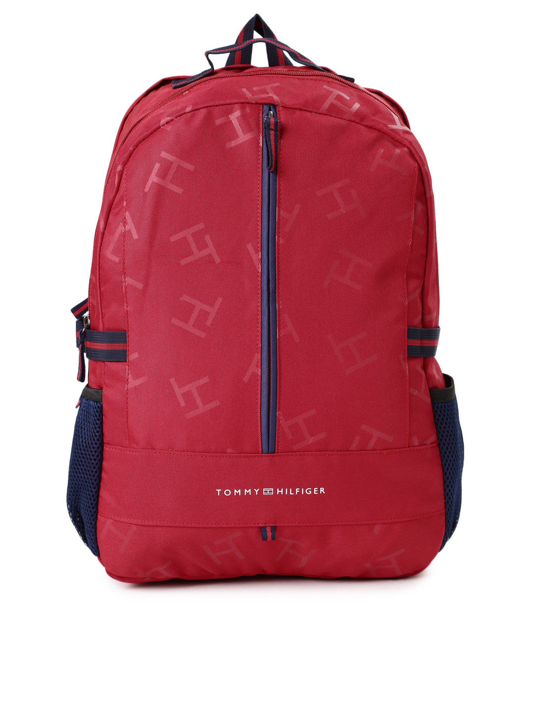 Buy Tommy Hilfiger Unisex Red Brand Logo Print Laptop Backpack
