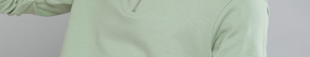 Buy HERE&NOW Men Green Solid Sweatshirt - Sweatshirts for Men 14286610 ...